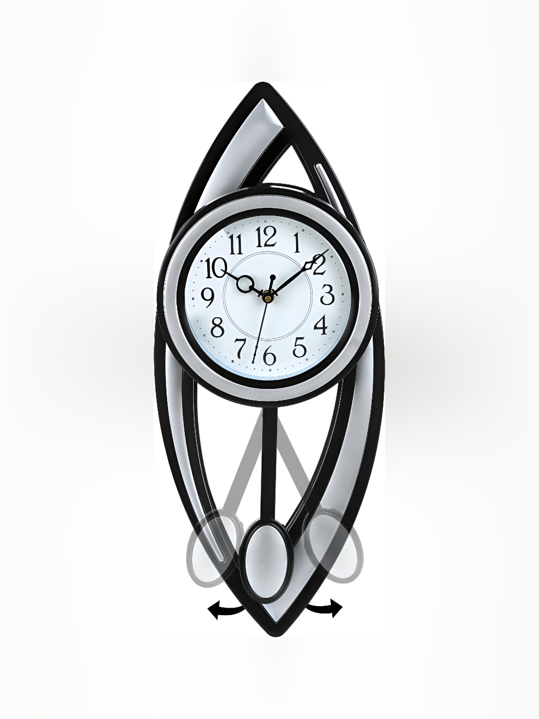 

Attractionz Silver-Toned Round Textured Analogue Pendulum Contemporary Wall Clock