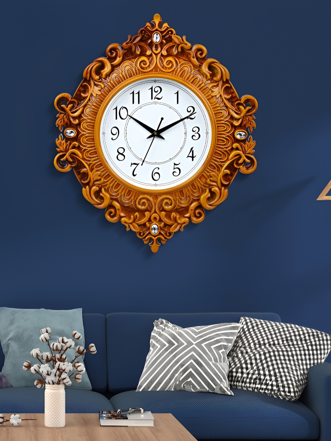 

Attractionz Beige Round Textured Analogue Wall Clock