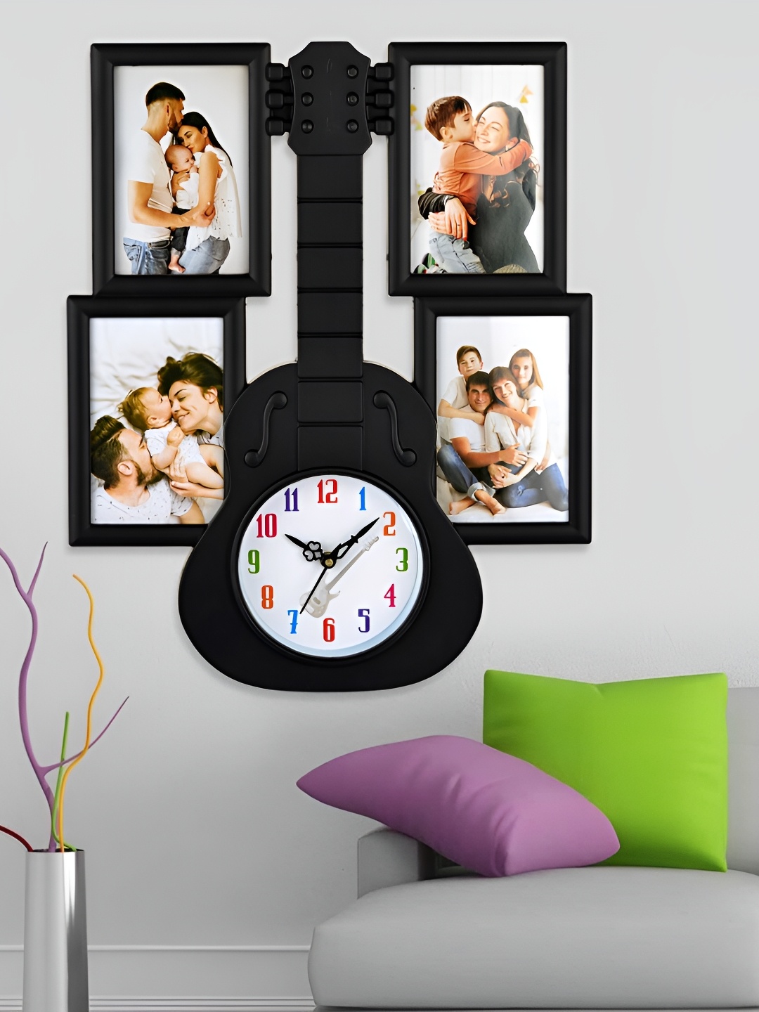 

Attractionz Black Round Analogue Wall Clock