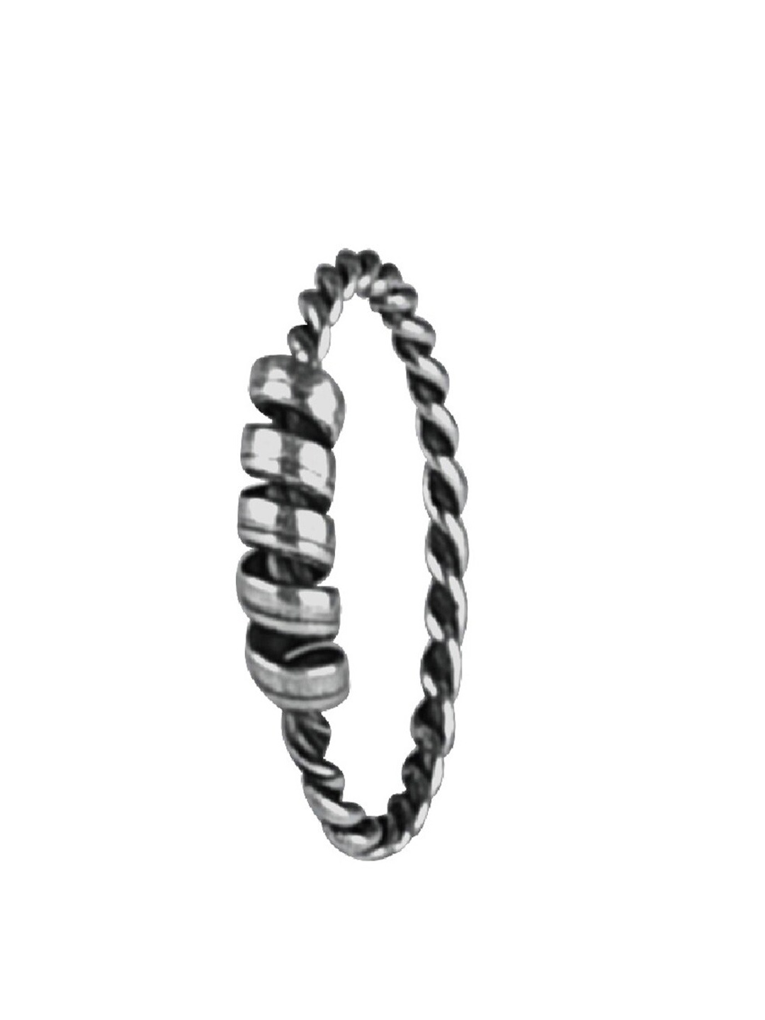 

Abhooshan 92.5 Sterling Silver Oxidised Ring Nosepin