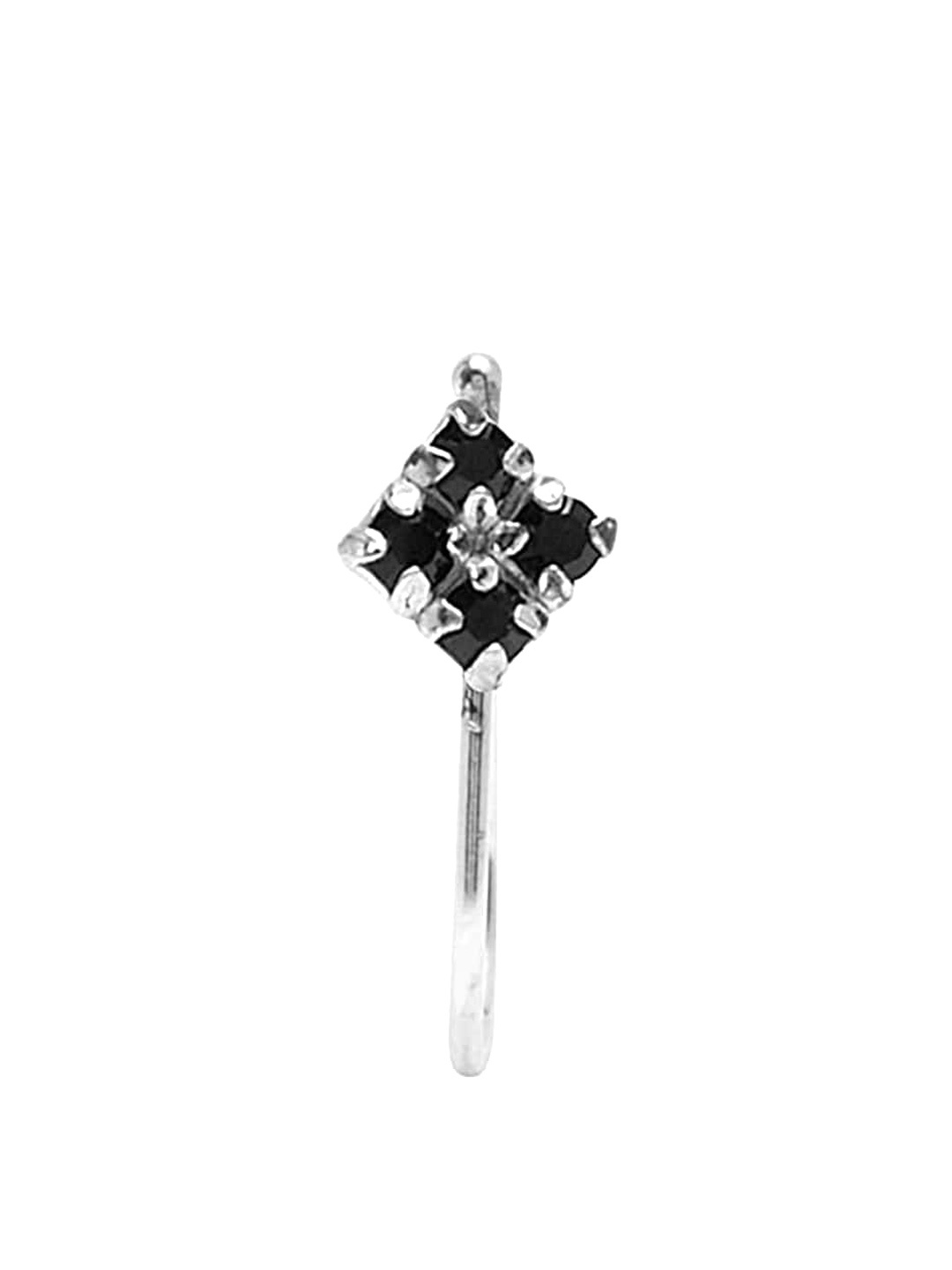 

Abhooshan 92.5 Sterling Silver Silver-Plated Cubic Zirconia Stud Nosepin