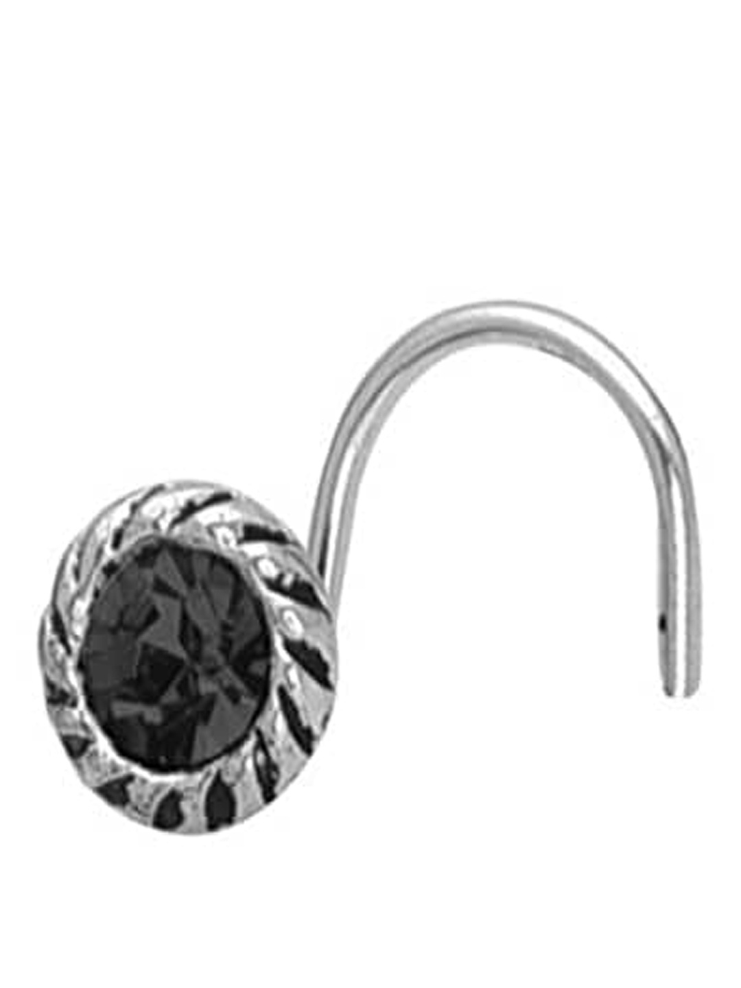 

Abhooshan Pure 92.5 Sterling Silver Cubic Zirconia Stud Nosepin