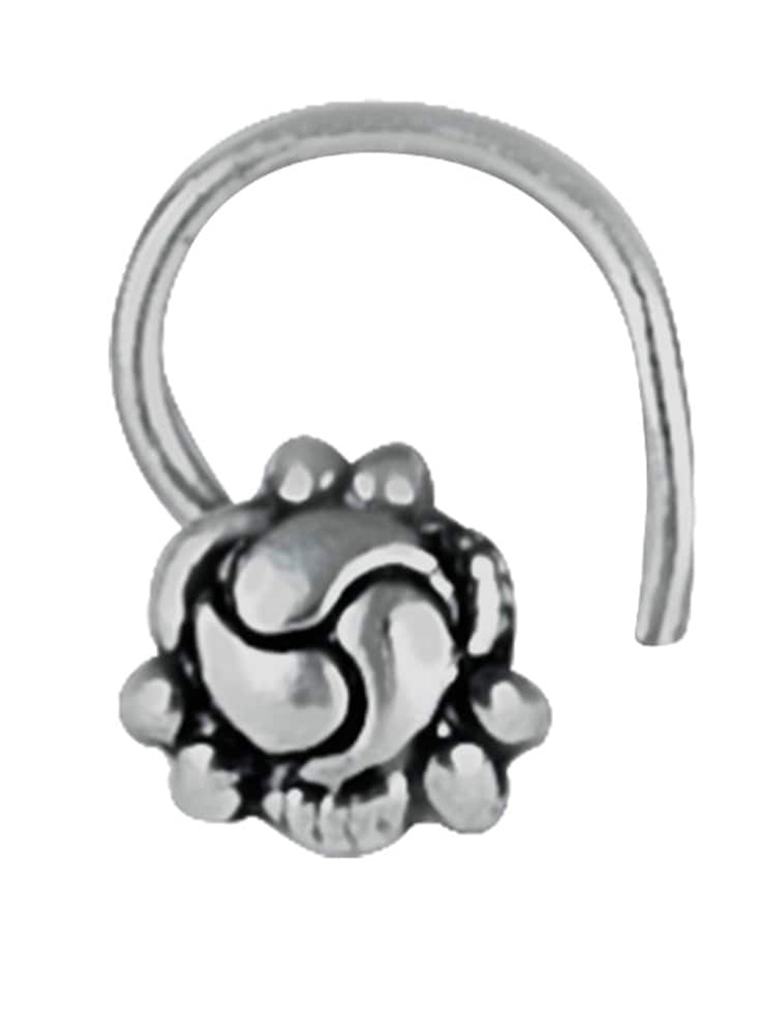 

Abhooshan 92.5 Sterling Silver Oxidised Stud Nosepin
