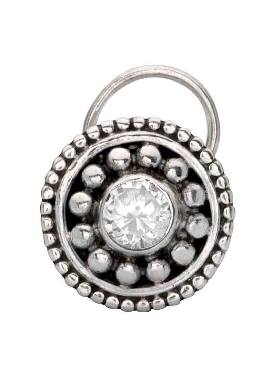 

Abhooshan 92.5 Sterling Silver Cubic Zirconia Stud Nosepin