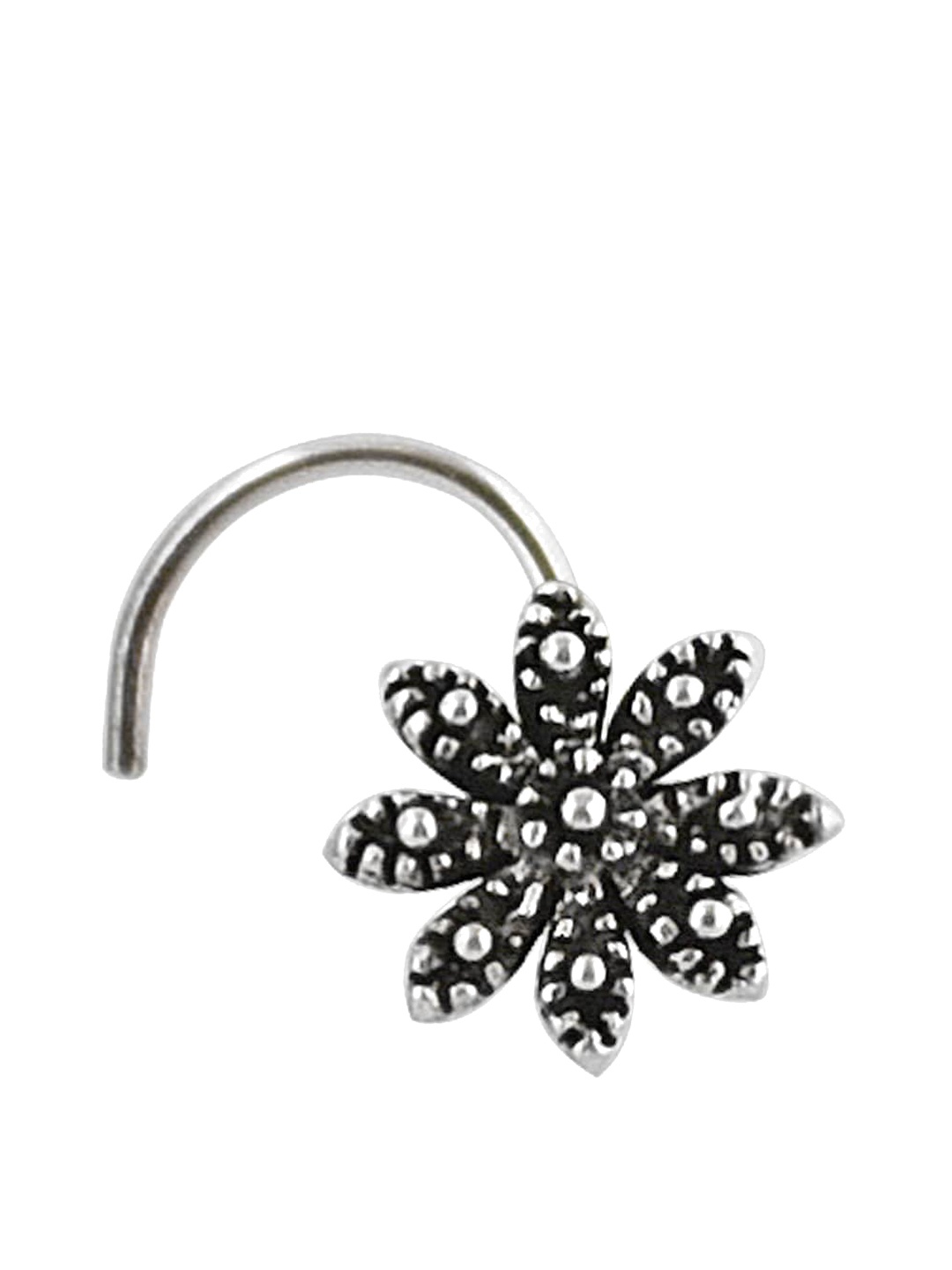 

Abhooshan Sterling Silver Oxidised Stud Nosepin