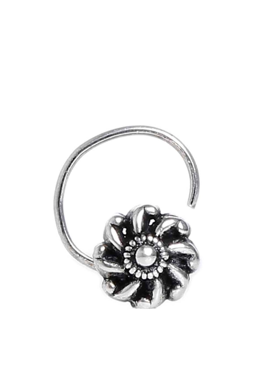 

Abhooshan 92.5 Sterling Silver Silver-Plated Oxidized Stud Nosepin