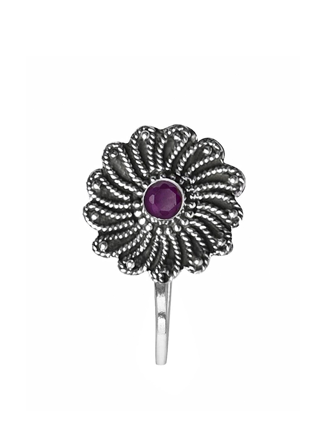 

Abhooshan 92.5 Sterling Silver Oxidized Ruby Nosepin