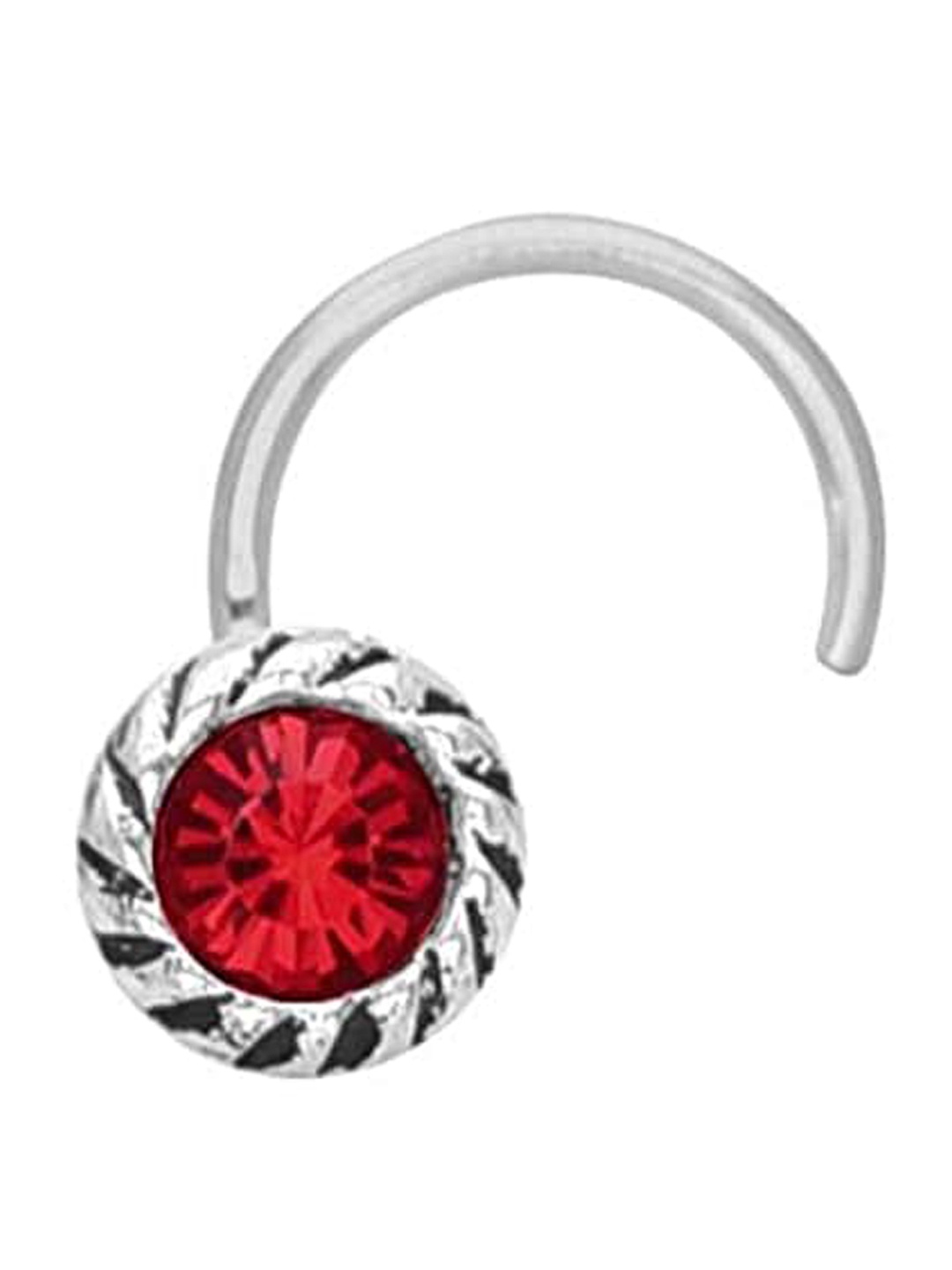 

Abhooshan 92.5 Sterling Silver Cubic Zirconia Studded Stud Nosepin