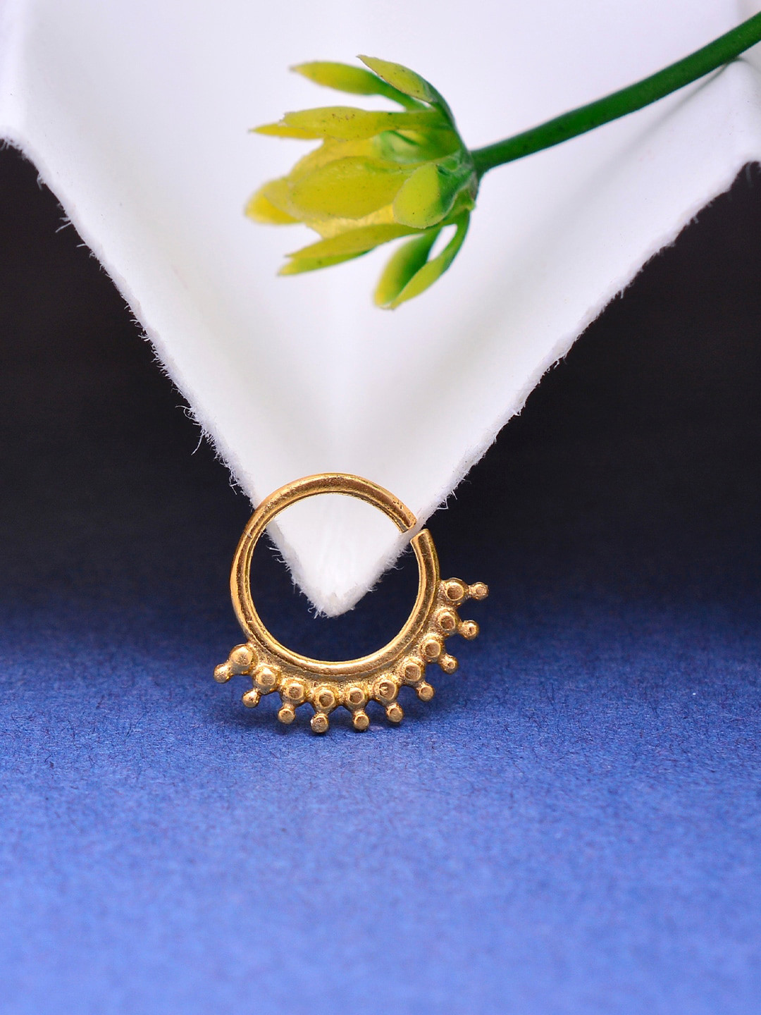 

Abhooshan Gold-Plated 92.5 Sterling Silver Ring Nosepin