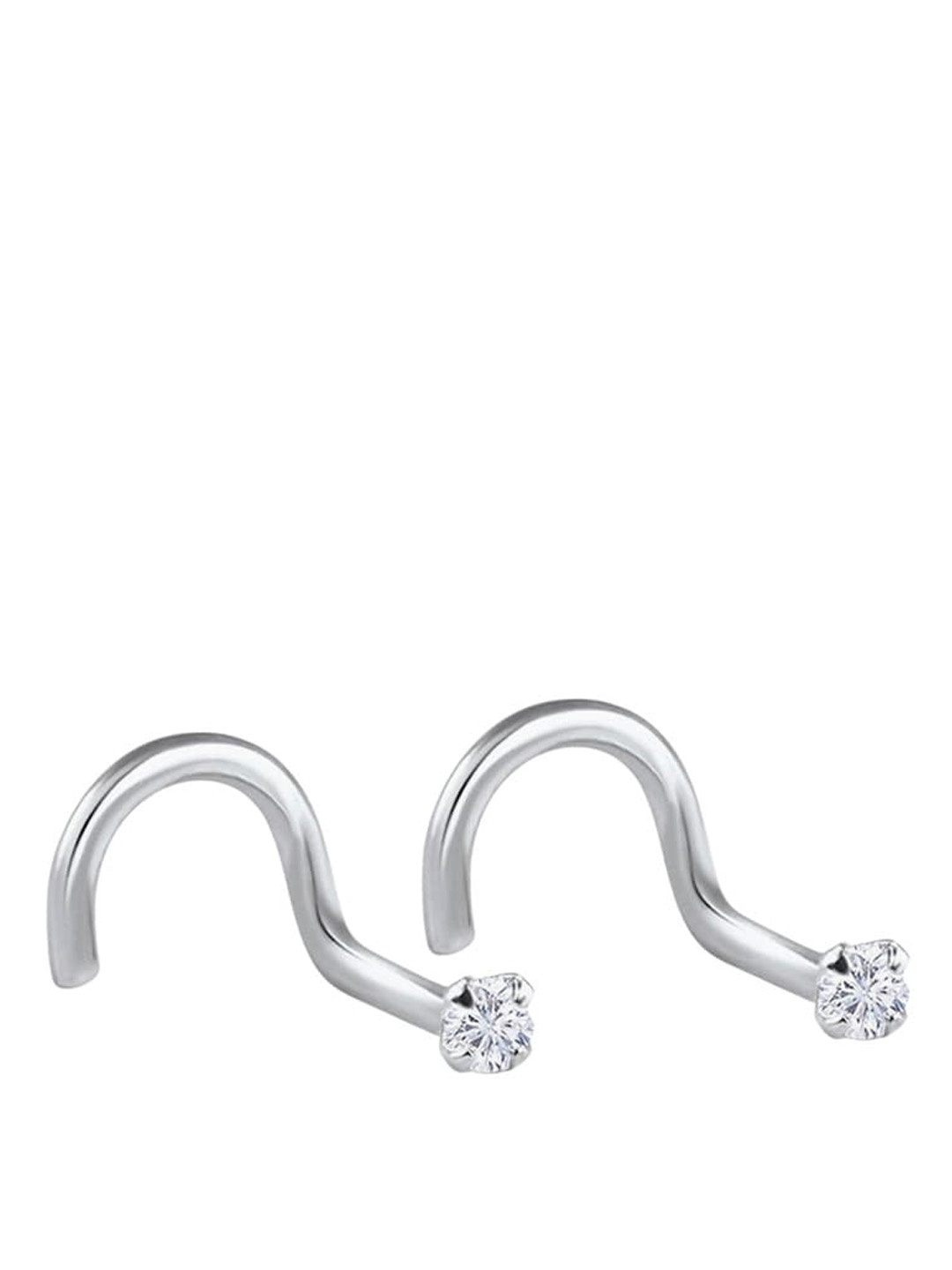 

Abhooshan 92.5 Sterling Silver Cubic Zirconia Stud Nosepin