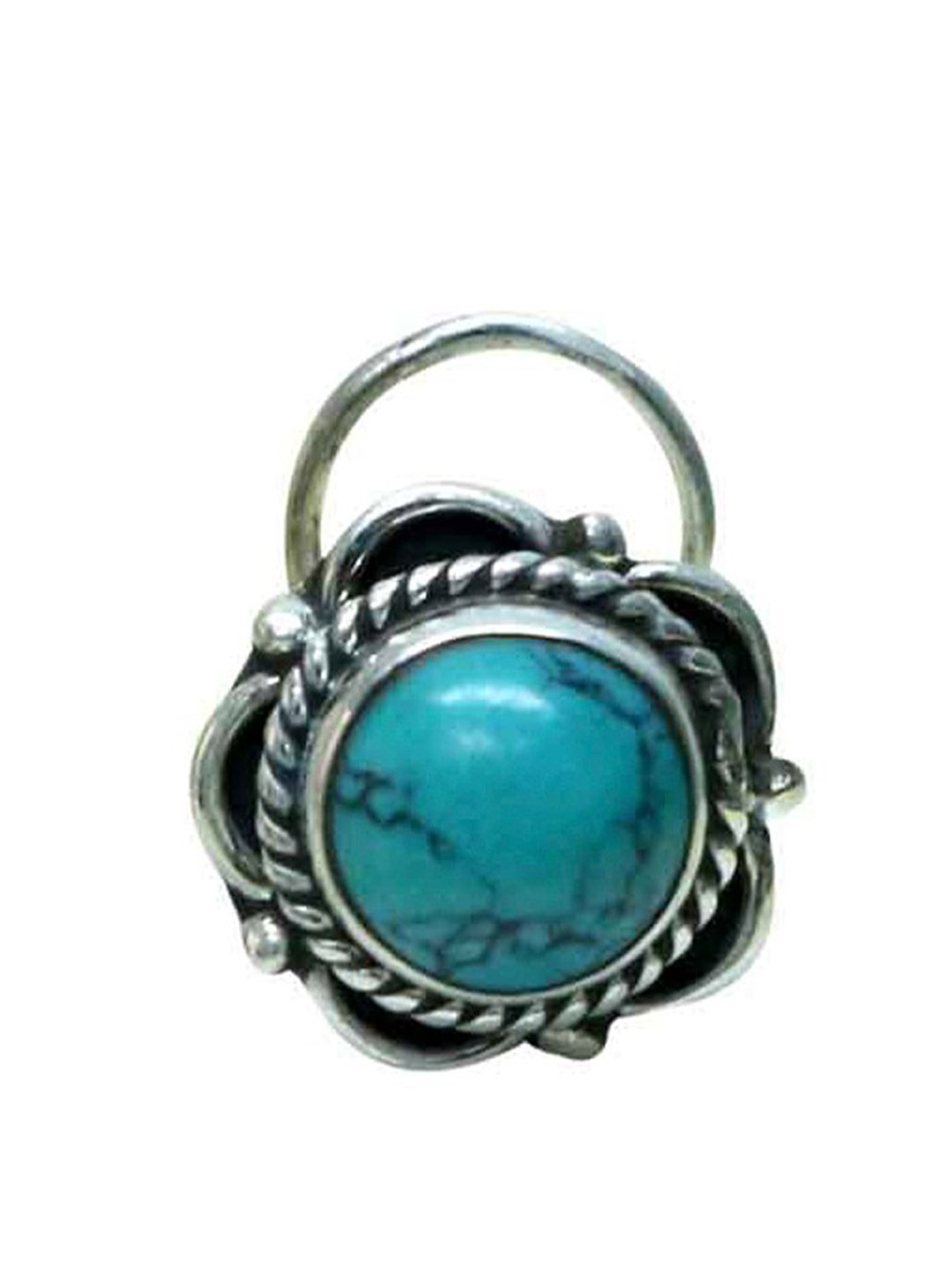 

Abhooshan 92.5 Sterling Silver Turquoise Stud Nosepin