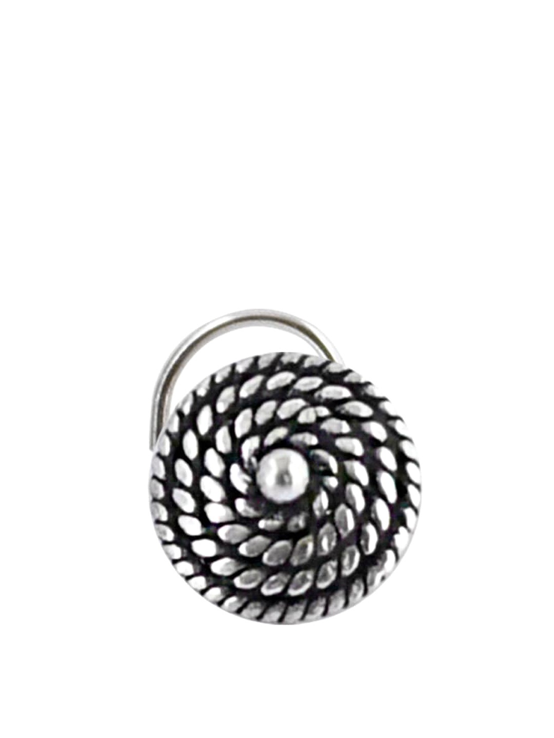

Abhooshan 92.5 Sterling Silver Silver-Plated Oxidized Stud Nosepin