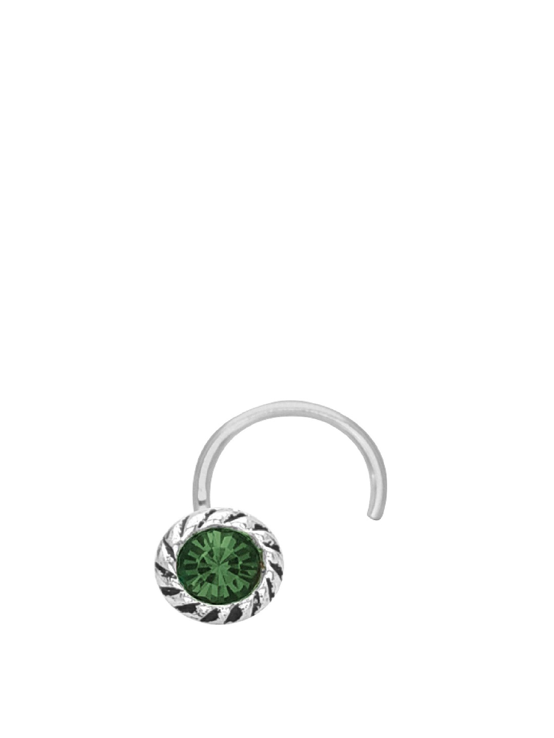 

Abhooshan Sterling Silver Cubic Zirconia Stud Nosepin
