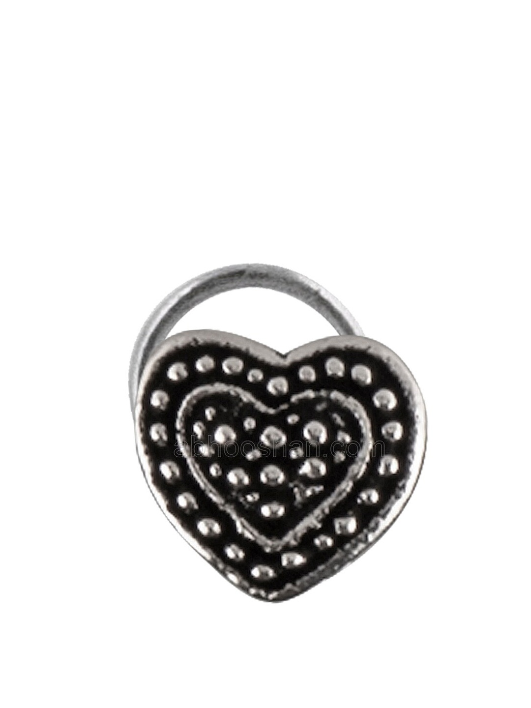 

Abhooshan 92.5 Sterling Silver Oxidized Heart Shaped Nosepin