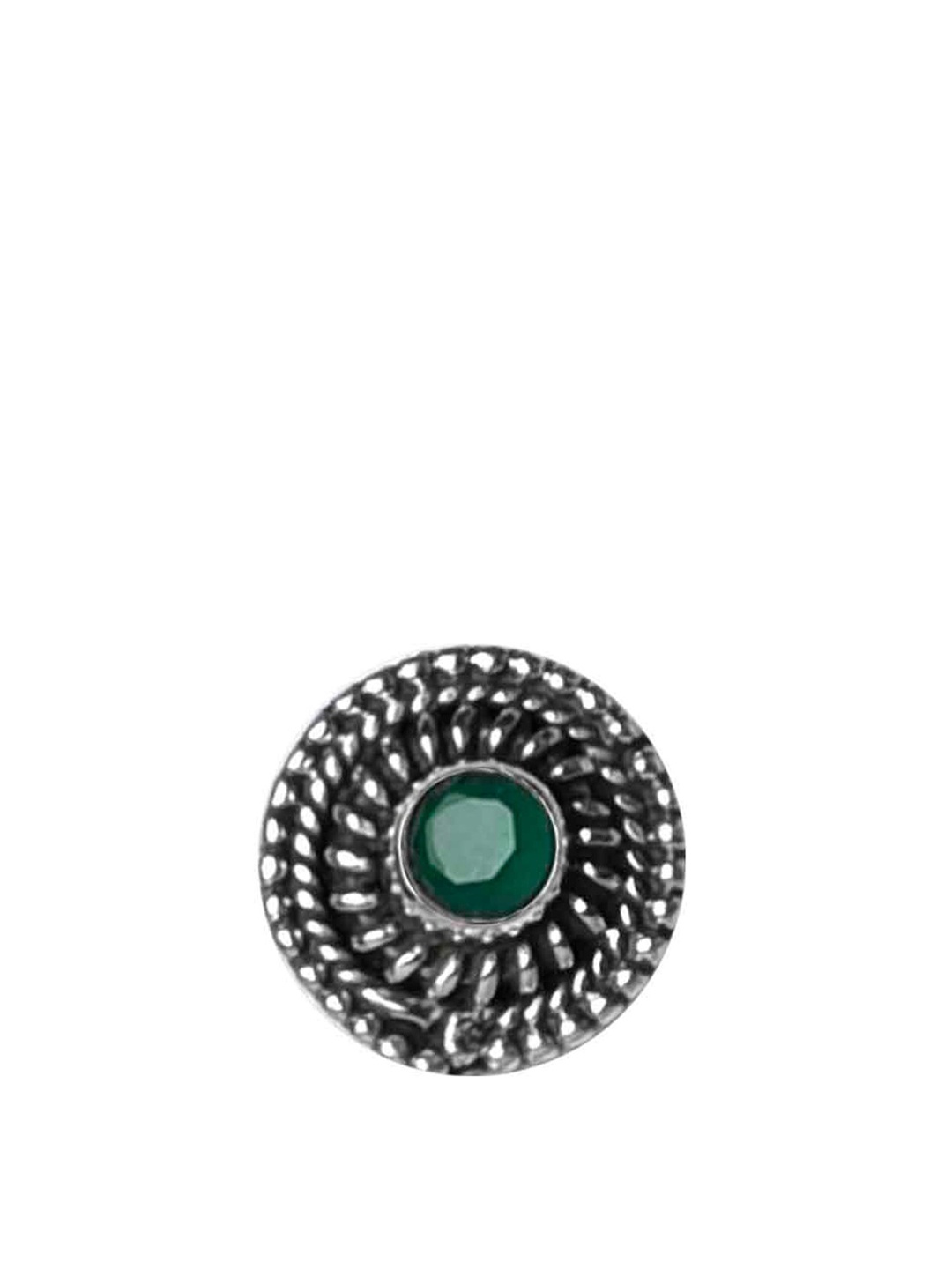 

Abhooshan 92.5 Sterling Silver Onyx Studded Nosepin