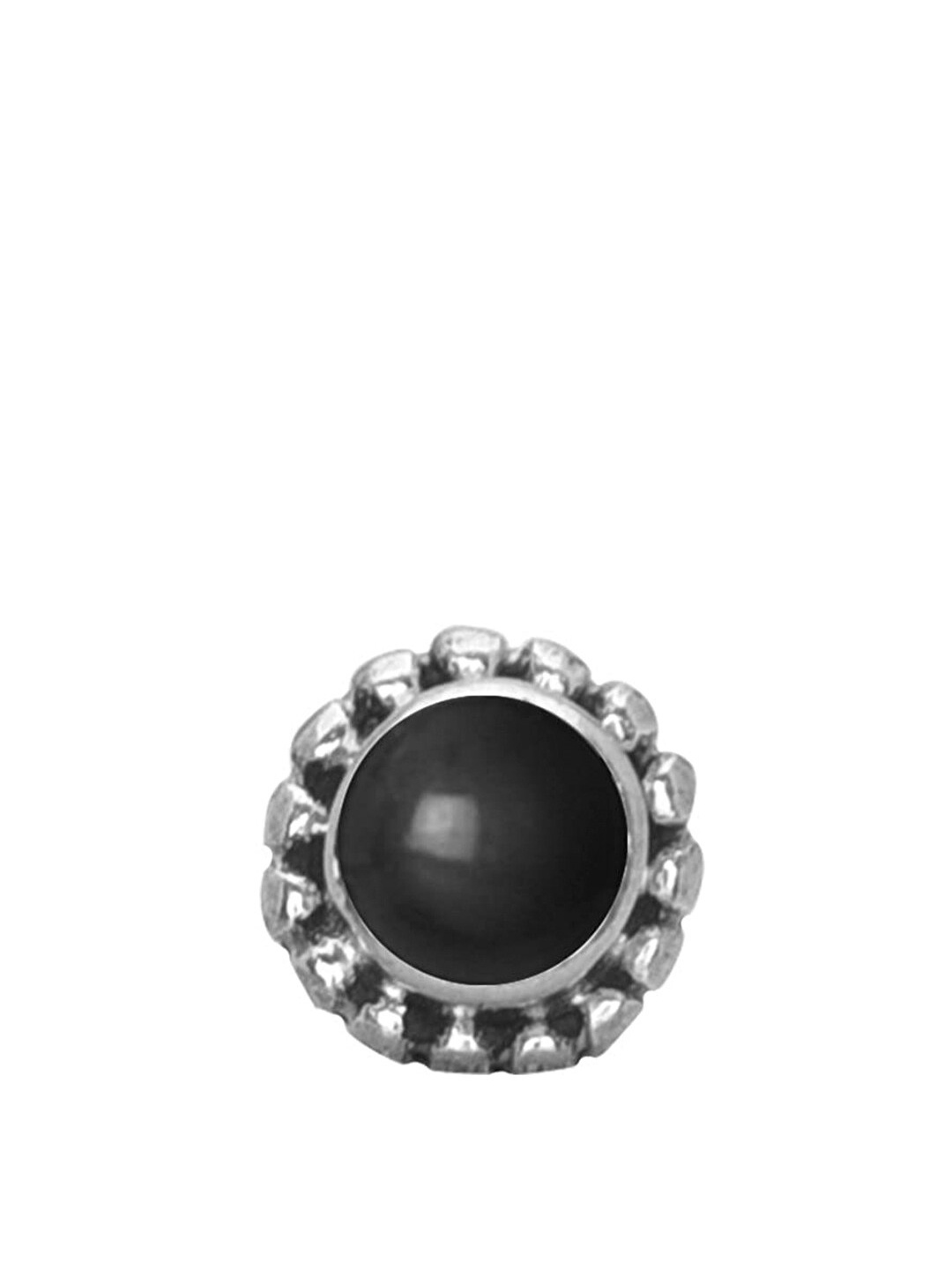 

Abhooshan 92.5 Sterling Silver Onyx Studded Nosepin