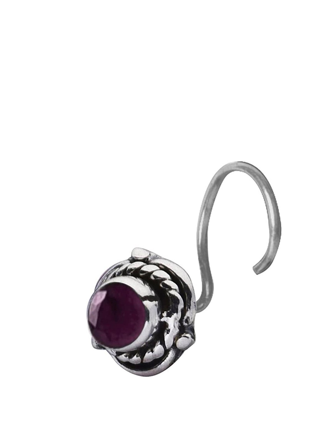 

Abhooshan 92.5 Sterling Silver Oxidised Stud Nosepin