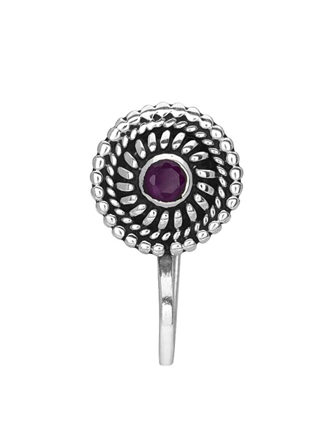 

Abhooshan 92.5 Sterling Silver Ruby Studded Nosepin