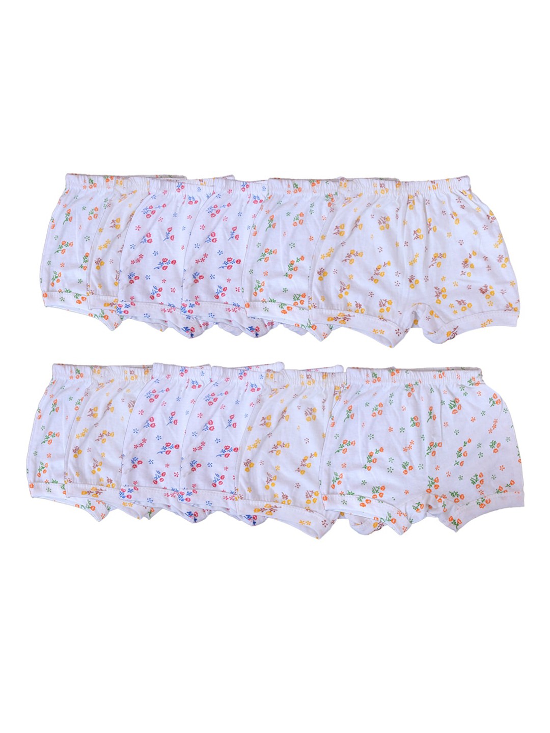 

BAESD Kids Pack Of 12 Floral Printed Anti Microbial Pure Cotton Briefs 46_W.S.A.O_PO-12, White