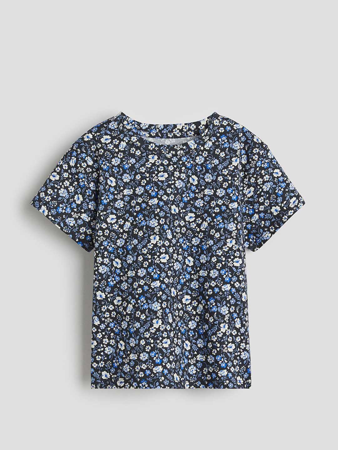 

H&M Girls Pure Cotton Printed T-shirt, Grey