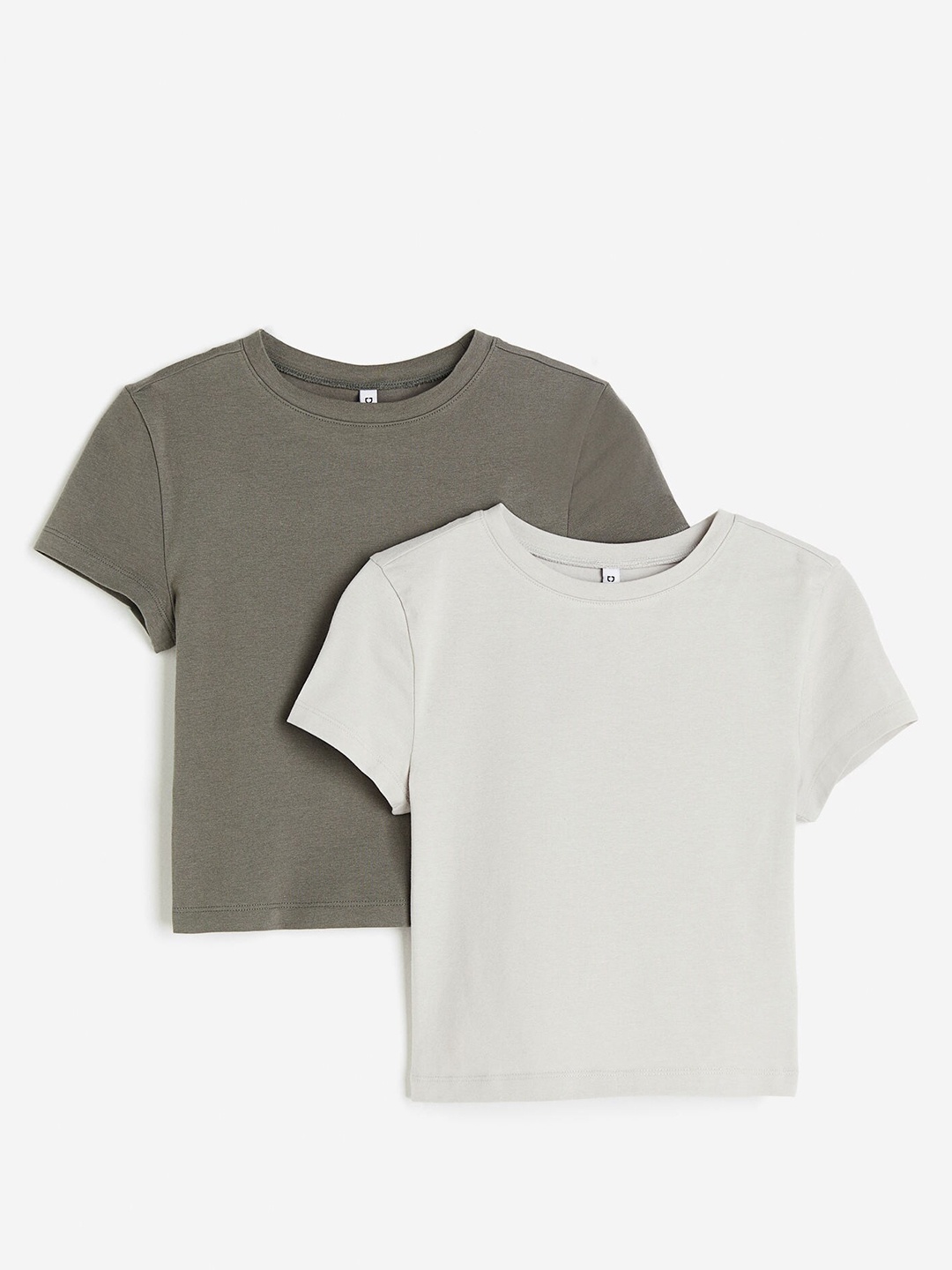 

H&M 2-Pack Cropped T-shirts, Green