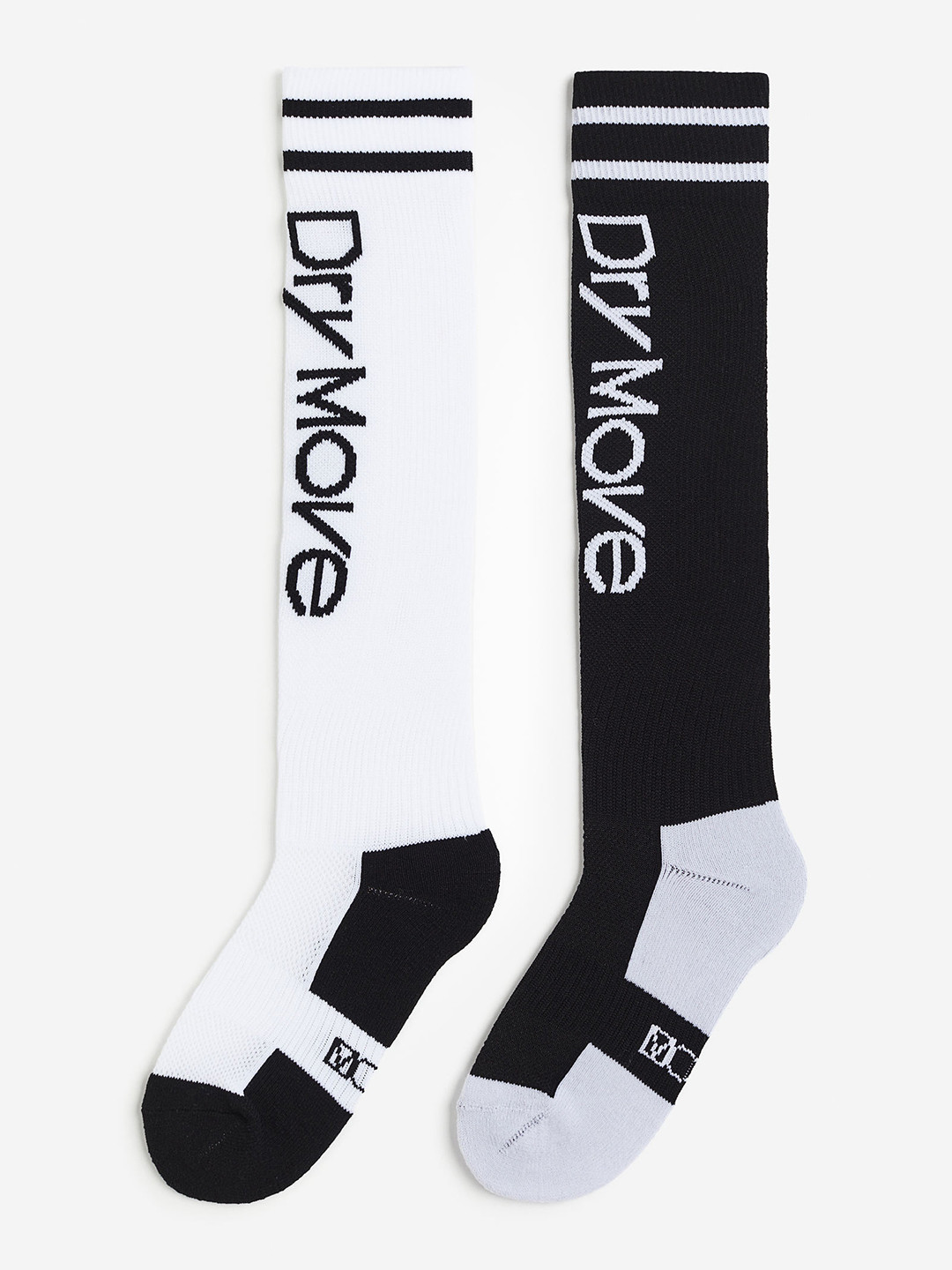 

H&M Girls 2-Pack DryMove Football socks, Black