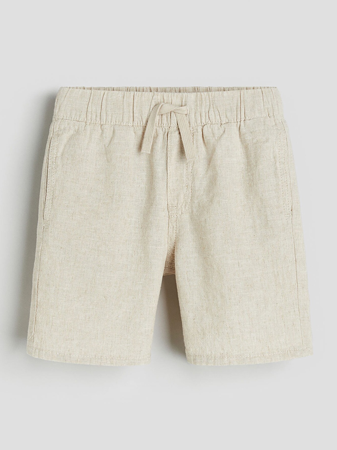 

H&M Boys Linen-Blend Pull-On Shorts, Beige