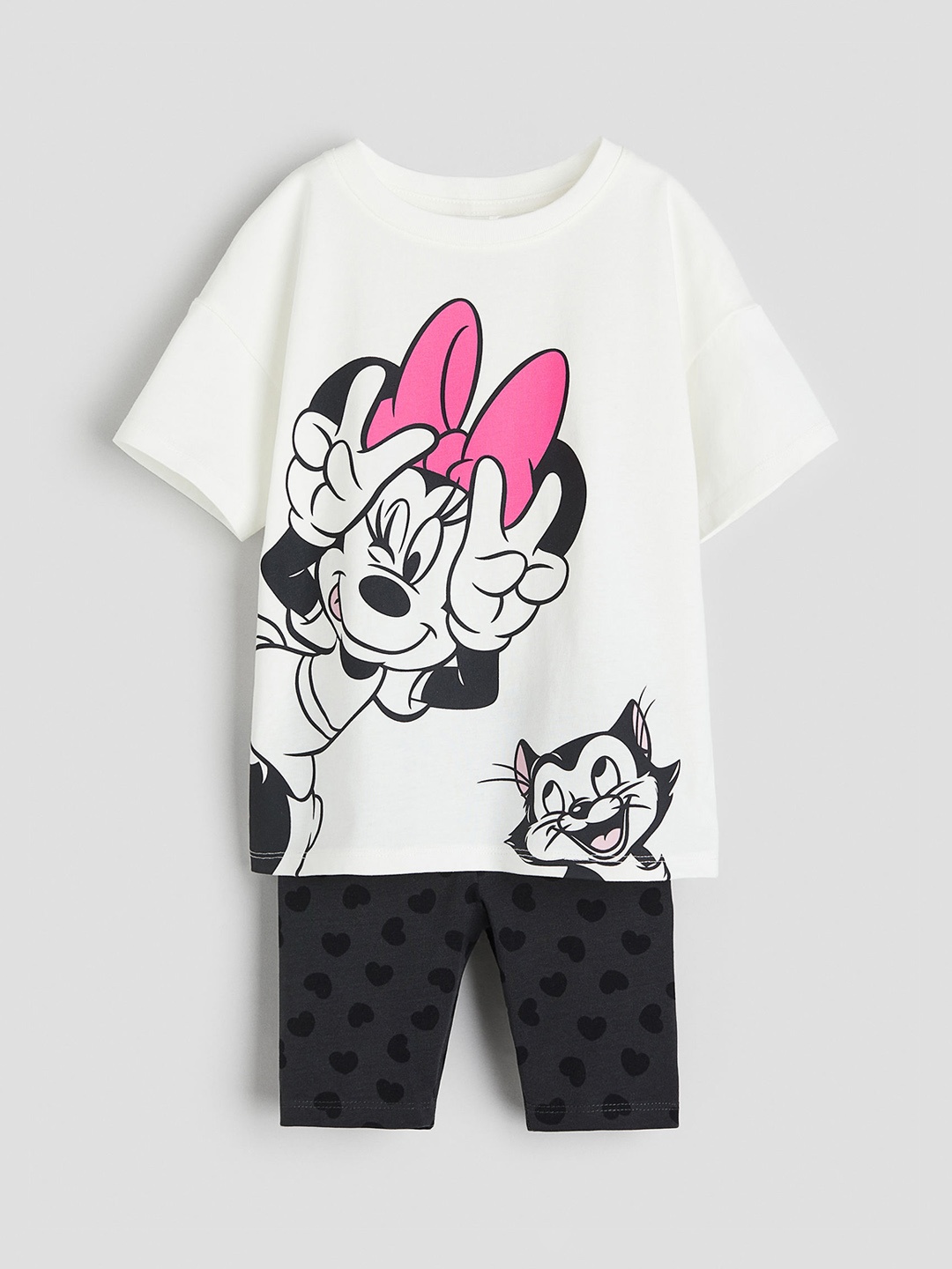 

H&M Girls 2 Pieces Printed Set, White
