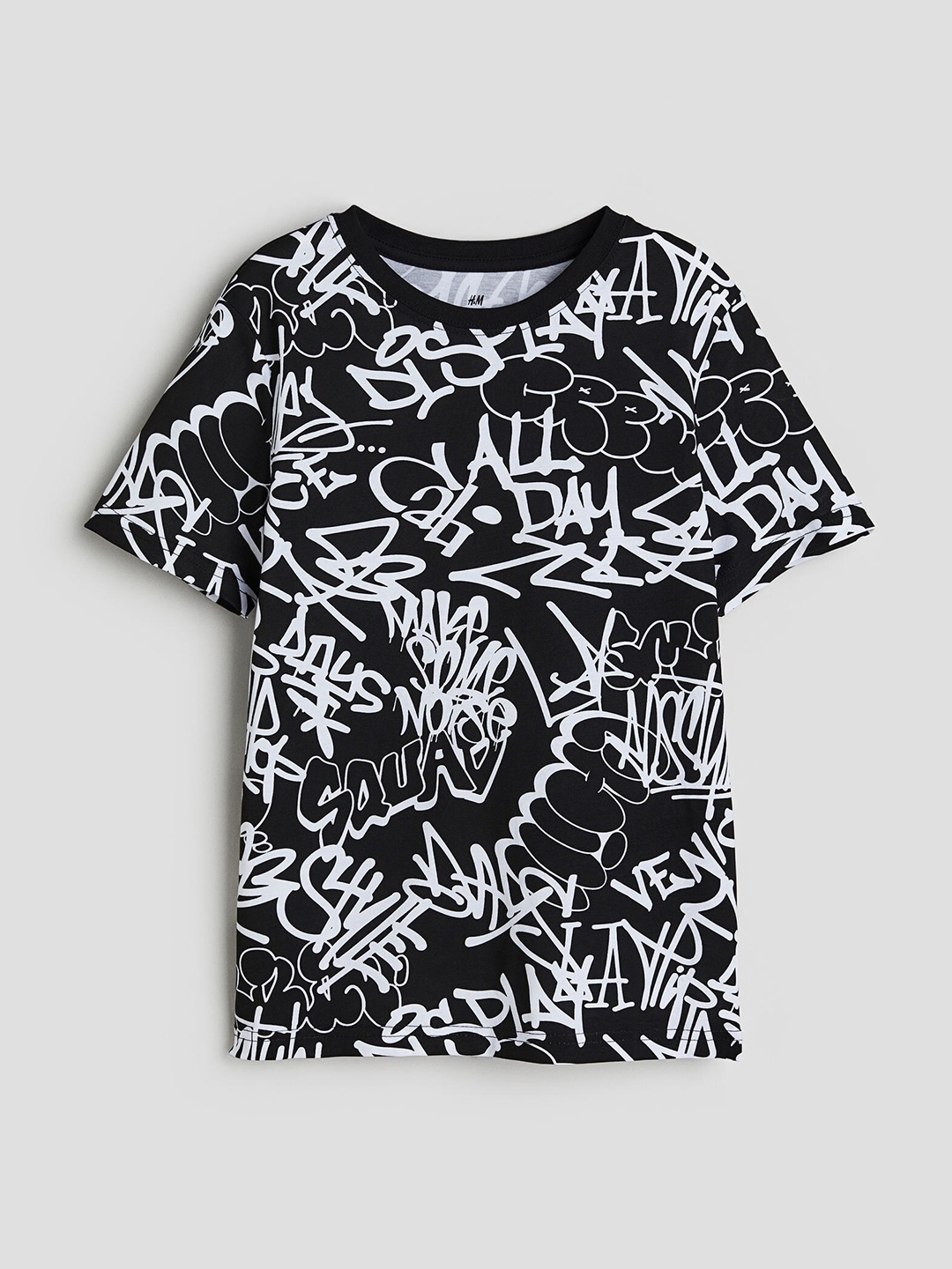 

H&M Boys Printed Cotton T-shirt, Black