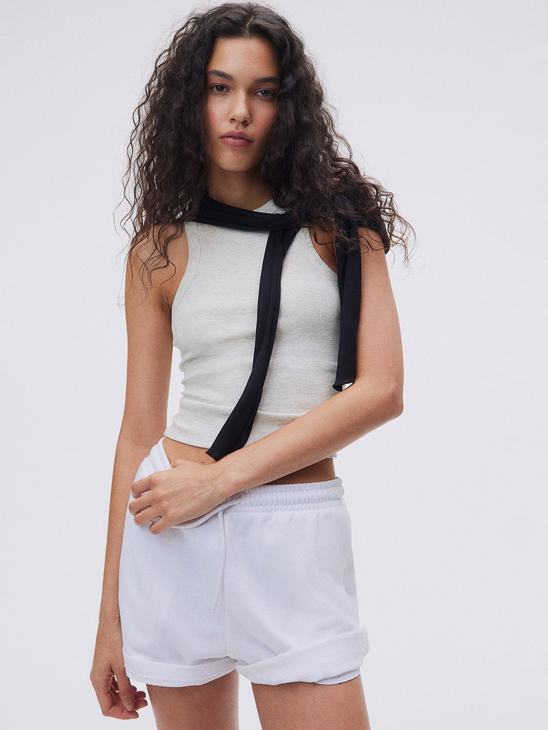 

H&M Women Ribbed Vest Top, Grey