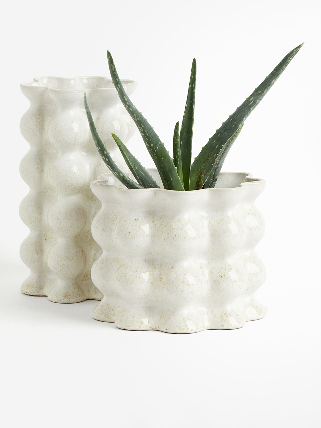 

H&M White Reactive-Glaze Plant Pot