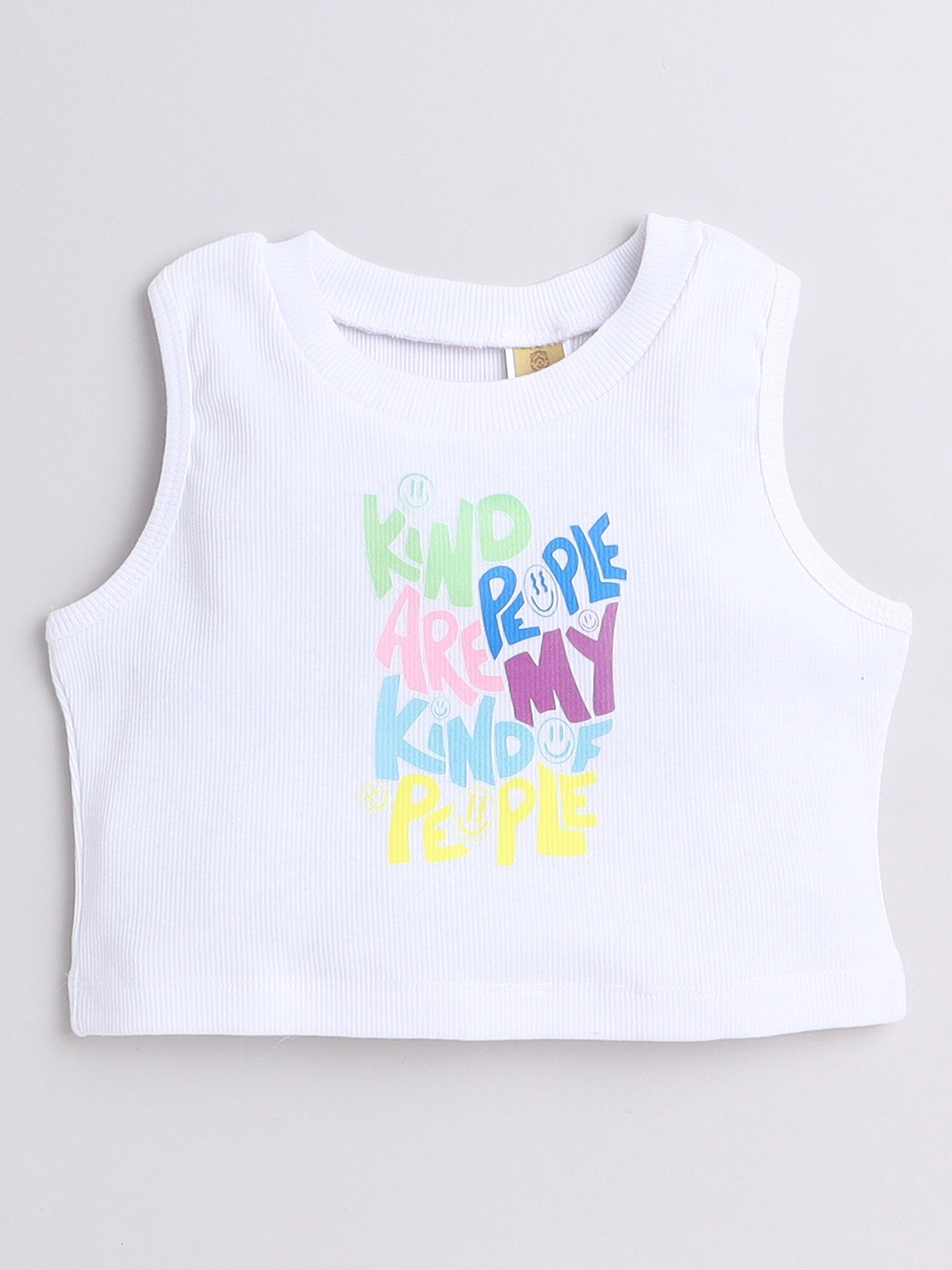 

AWW HUNNIE Kids Typography Printed Round Neck Knitted Top, White