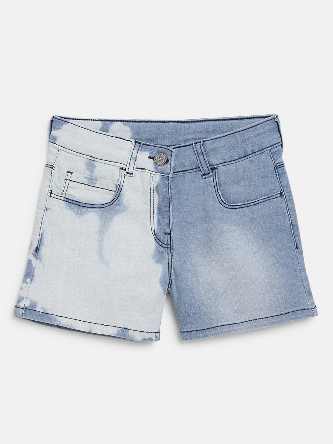 

TALES & STORIES Girls Washed Denim Shorts, Blue