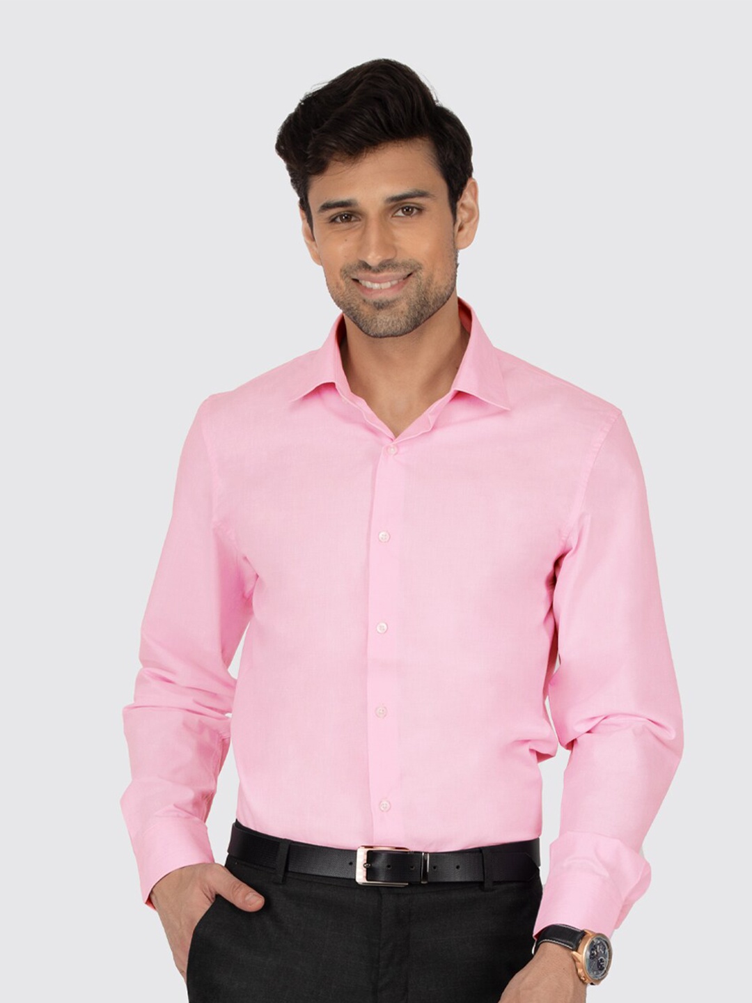 

Berkshire Smart Slim Fit Long Sleeves Cotton Formal Shirt, Pink