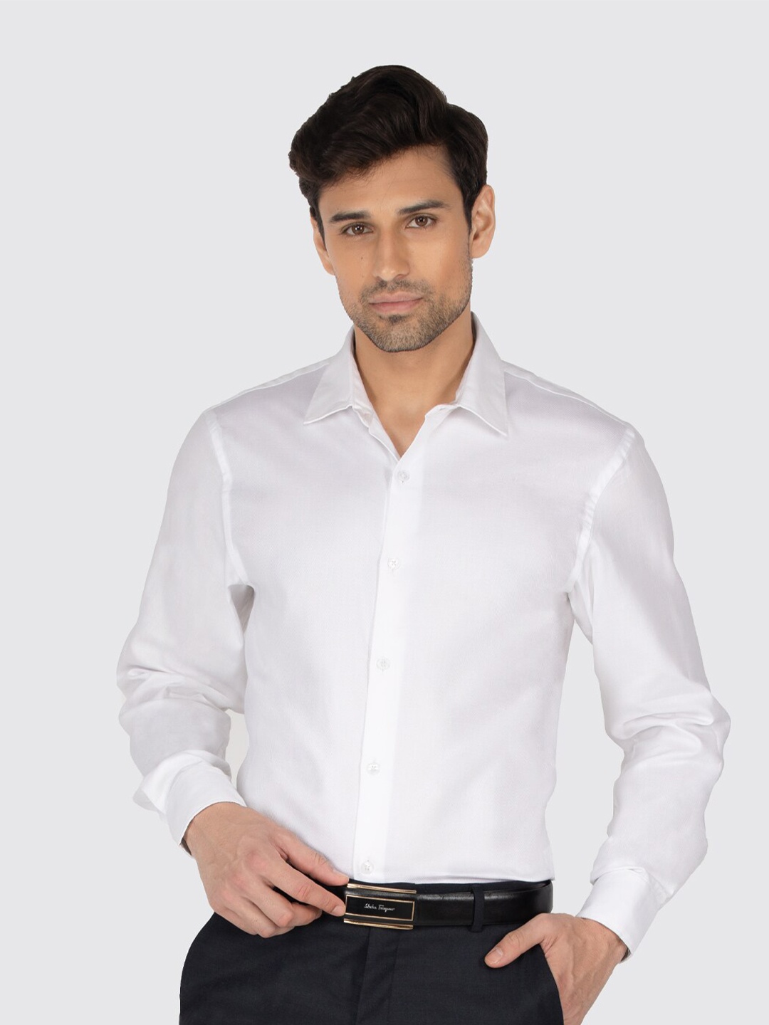 

Berkshire Slim Fit Spread Collar Long Sleeves Cotton Formal Shirt, White