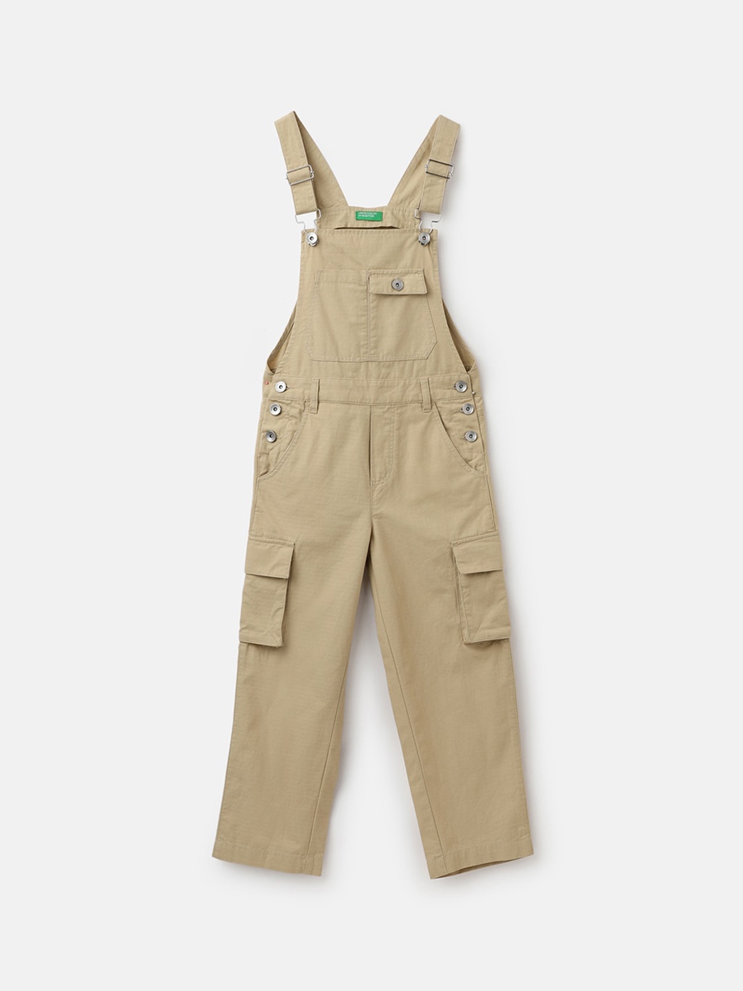 

United Colors of Benetton Boys Pure Cotton Dungarees, Beige