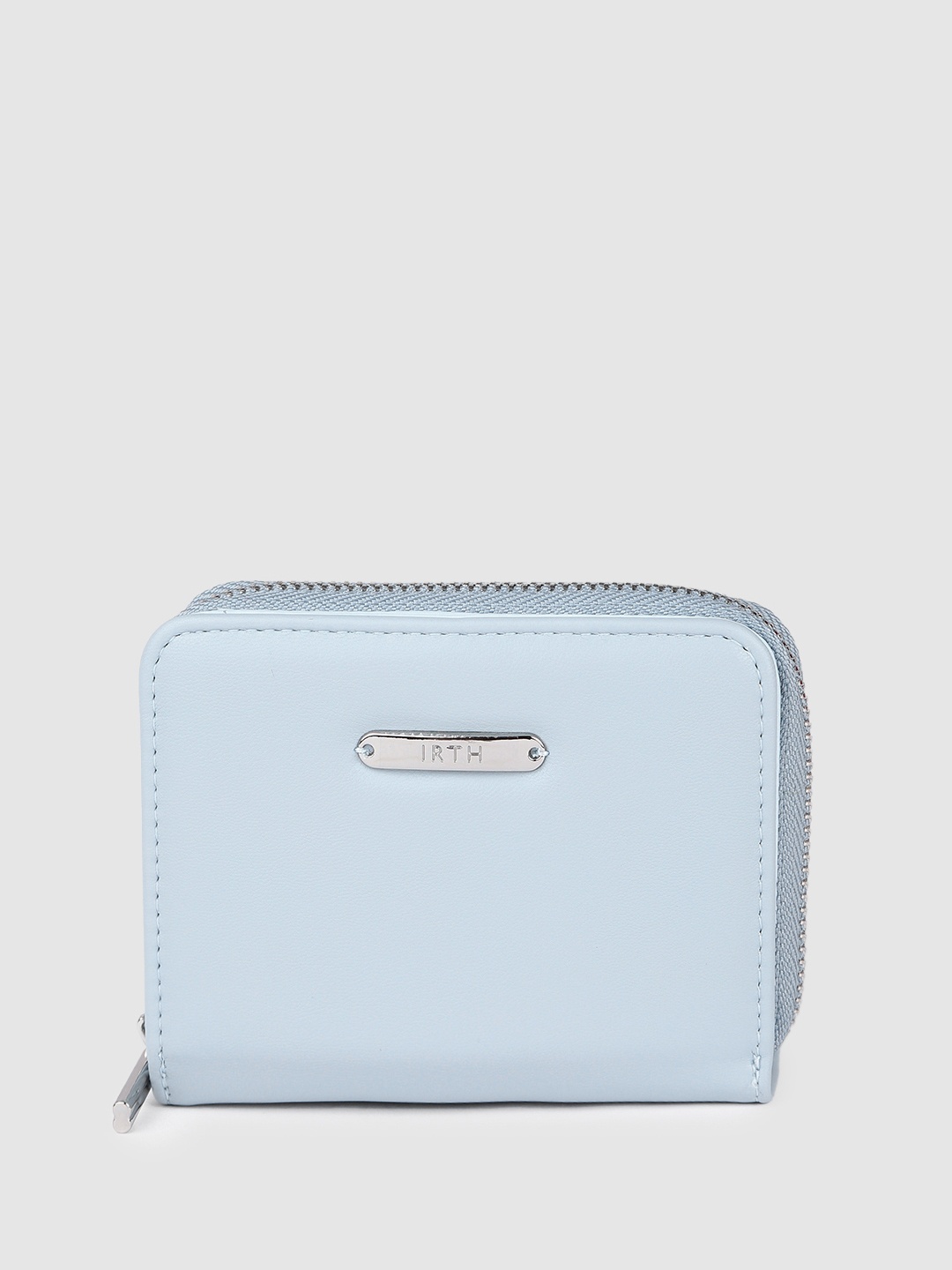 

IRTH Women Solid Two Fold Wallet, Blue