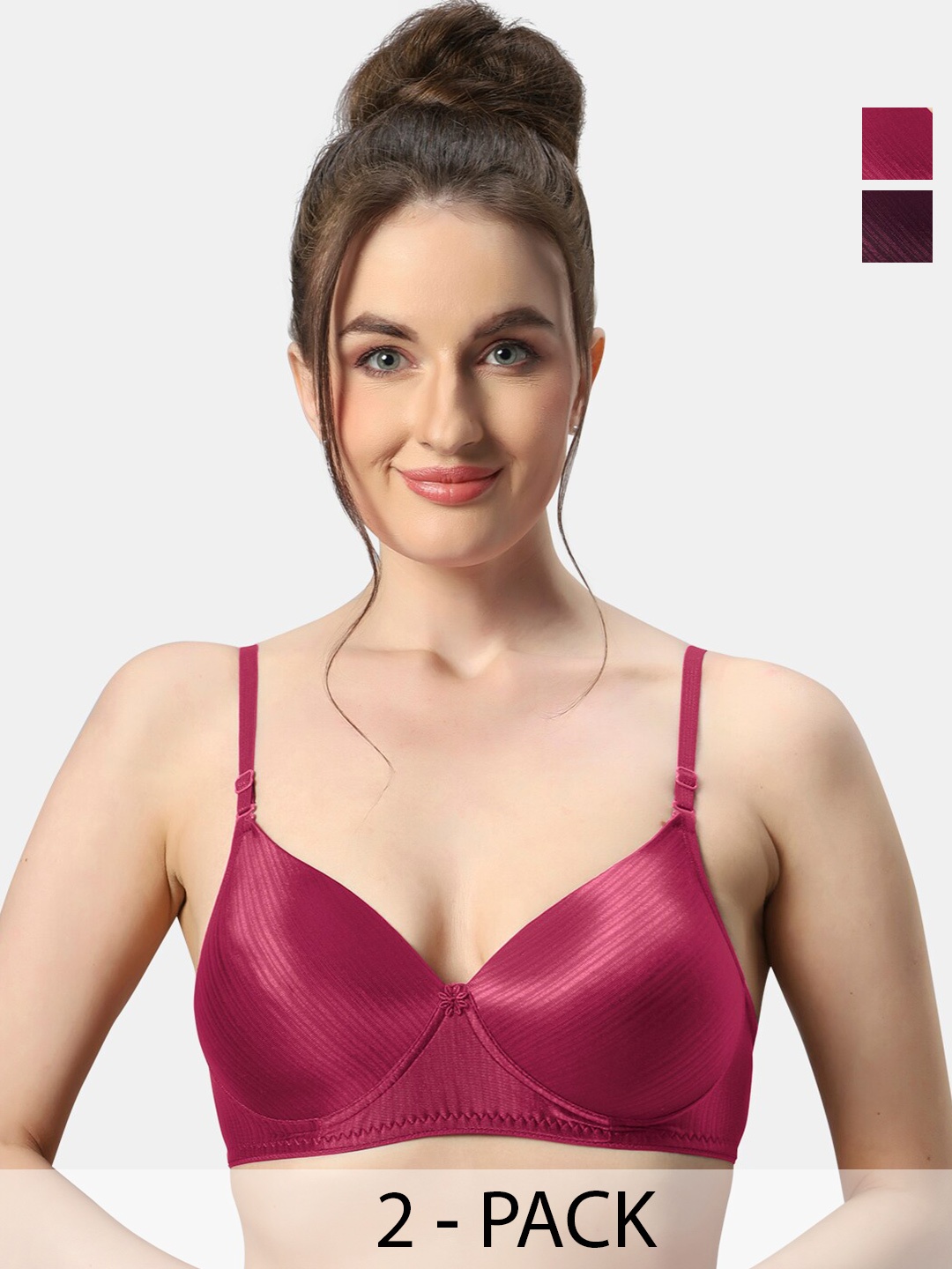 

Sonari Pack Of 2 Medium Coverage Lightly Padded Bra, Pink
