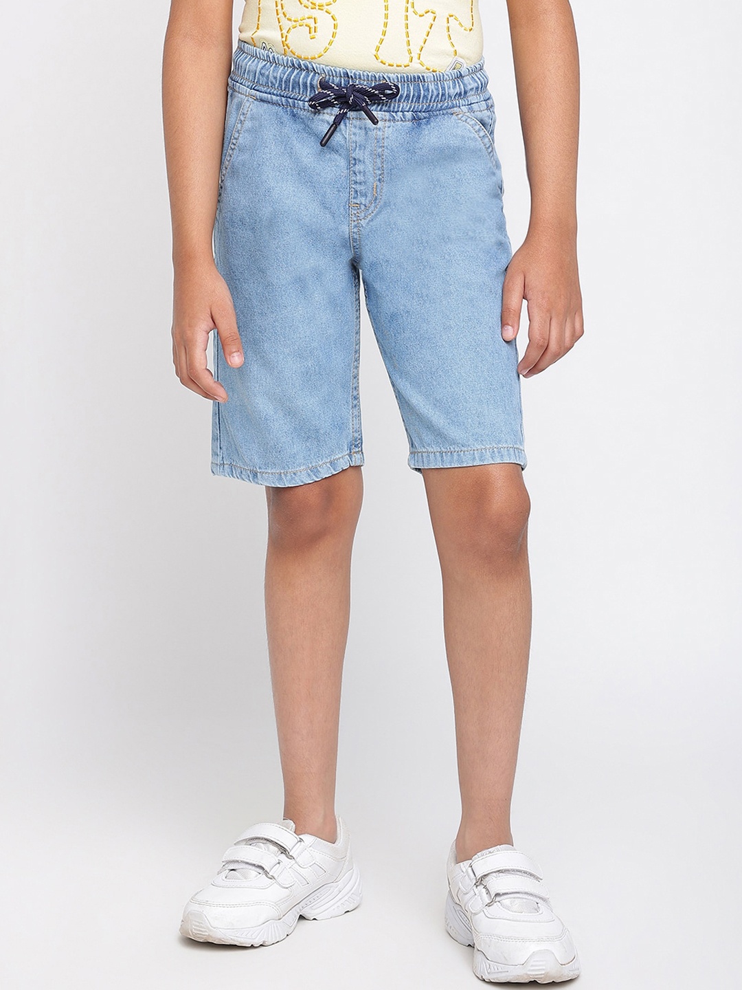 

TALES & STORIES Boys Washed Cotton Denim Shorts, Blue