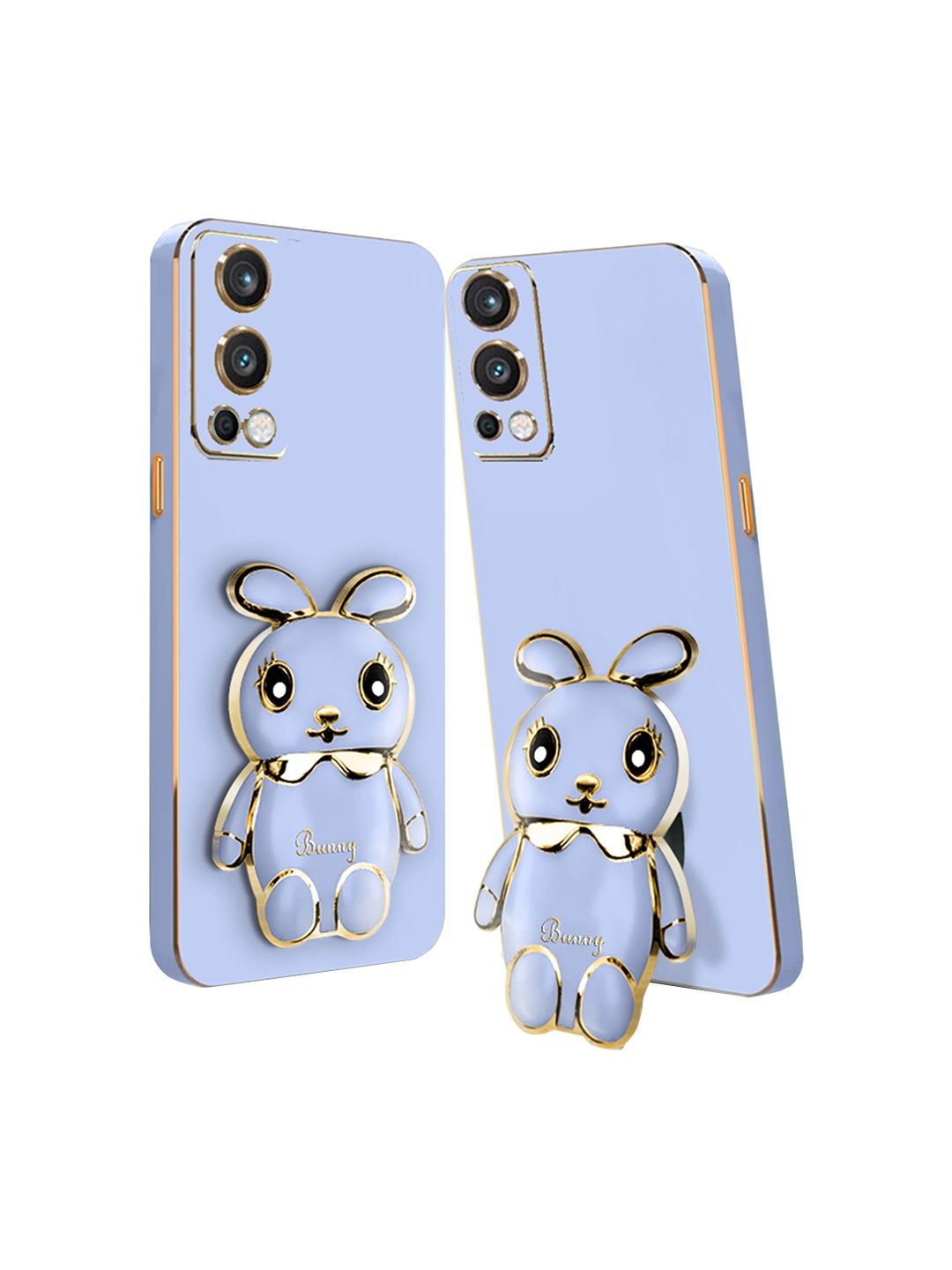 

Karwan 3D Bunny Back Case Mobile Accessories with Folding Stand, Blue