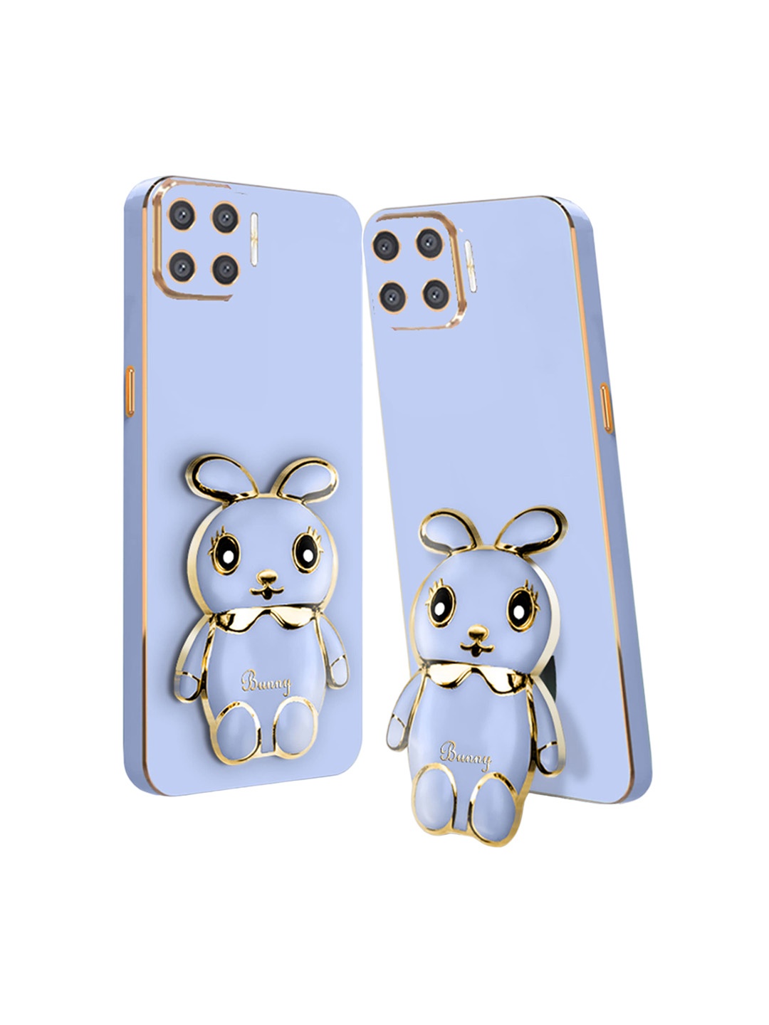 

Karwan 3D Mini Bunny with Folding Stand Oppo F19 Pro Back Case, Blue