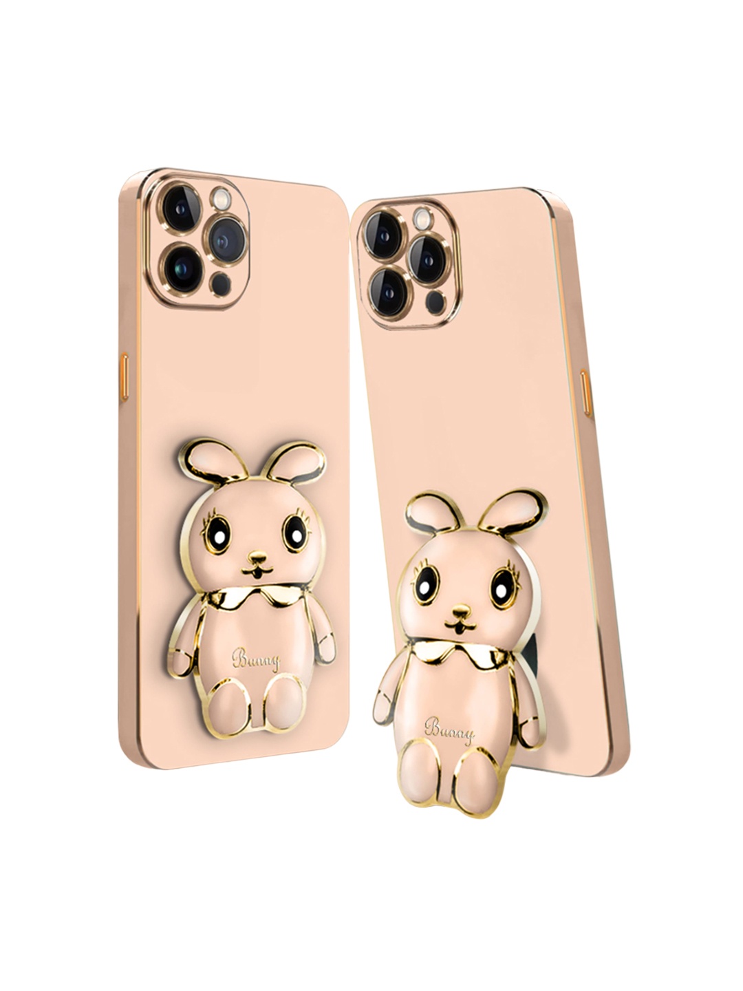 

Karwan iPhone 12 Pro Max 3D Mini Bunny with Folding Stand Back Cover Case, Pink