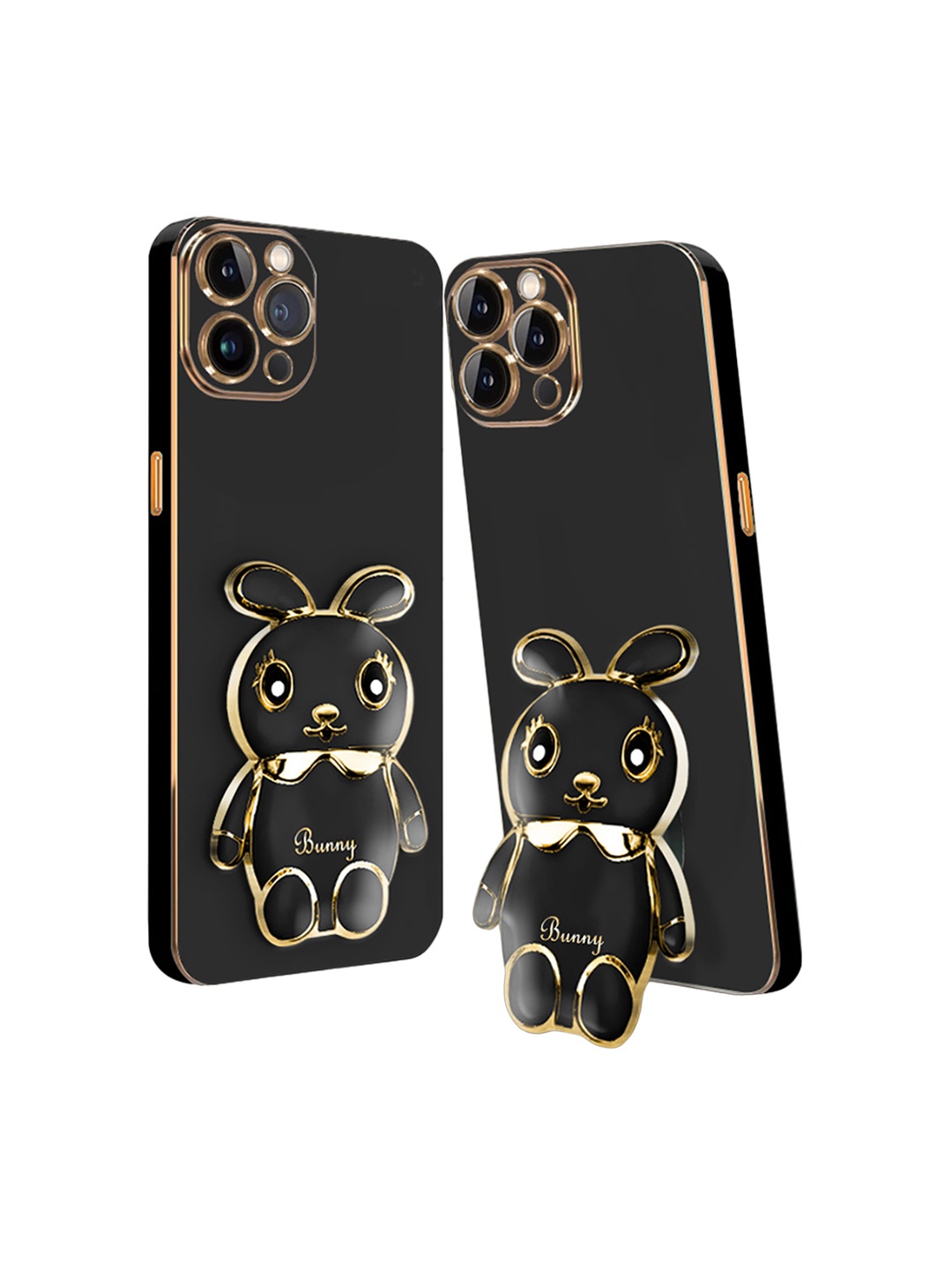 

Karwan iPhone 11 Pro 3D Mini Bunny with Folding Stand Back Cover Case, Black