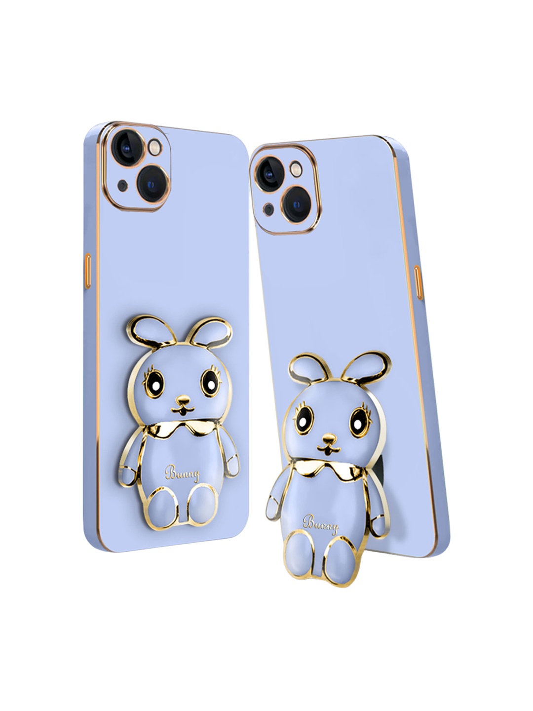 

Karwan iPhone 14 Plus 3D Mini Bunny With Folding Stand Mobile Back Case, Blue