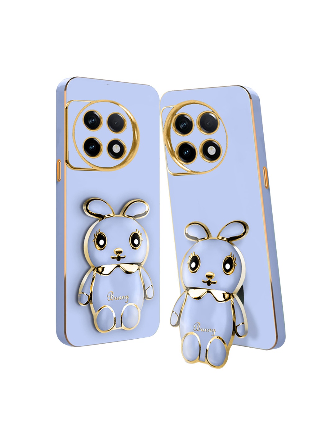 

Karwan Oneplus 11R 5G 3D Mini Bunny with Folding Stand Back Cover Case, Blue