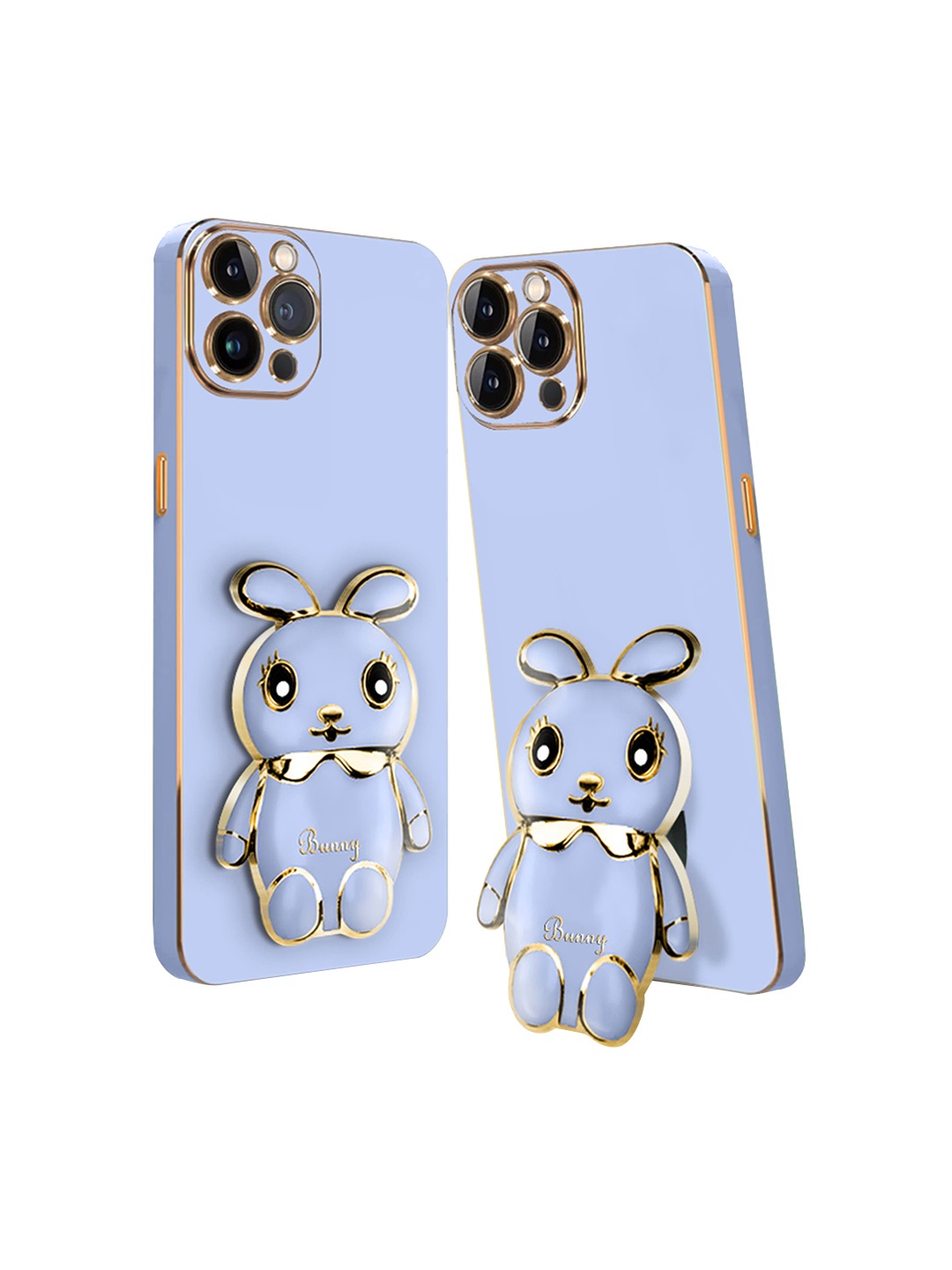 

Karwan iPhone 13 Pro 3D Mini Bunny Back Case With Folding Stand, Blue
