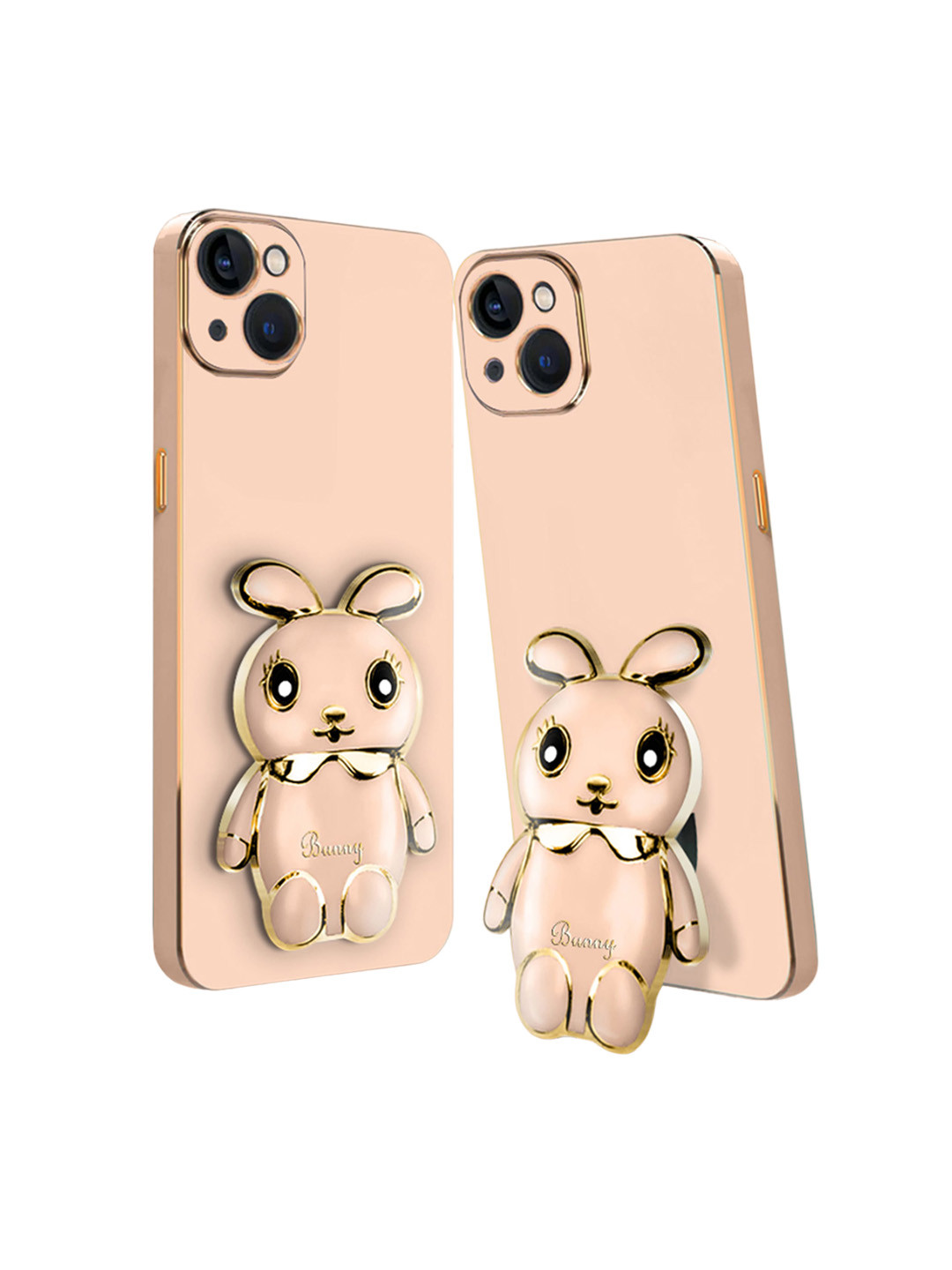 

Karwan iPhone 13 3D Mini Bunny with Folding Stand Back Cover Case, Pink