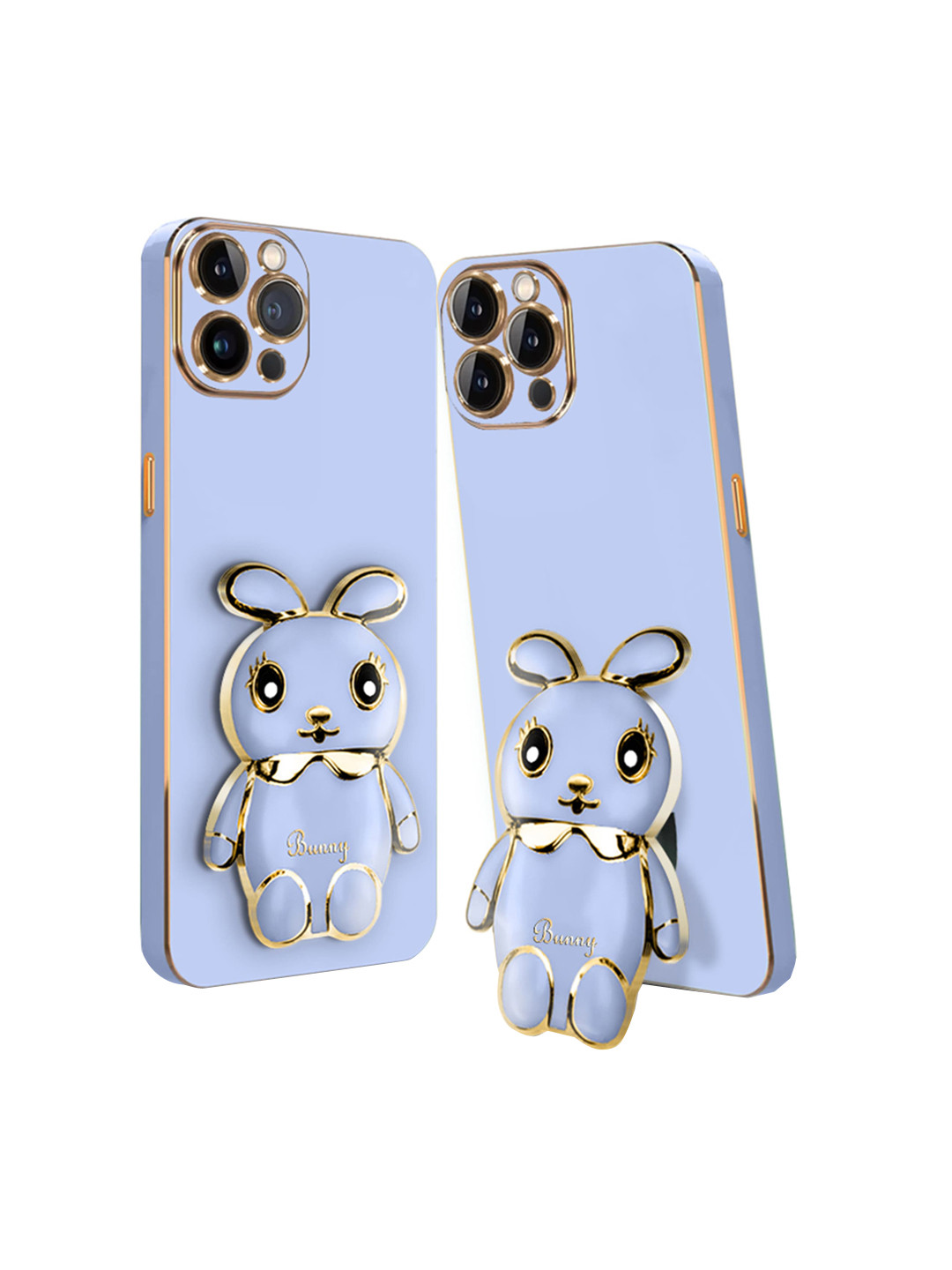 

Karwan 3D Bunny iPhone 12 Pro Back Case With Folding Stand, Blue