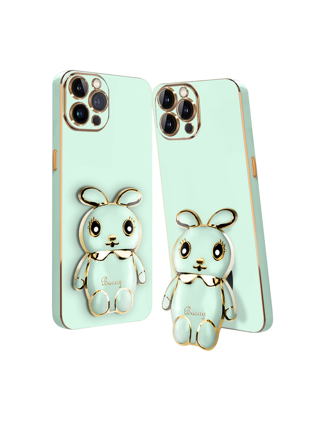 

Karwan 3D Mini Bunny iPhone 12 Pro Max with Folding Stand Back Cover Case, Green