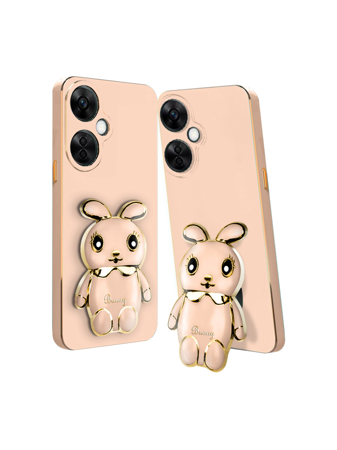 

Karwan Lightweight Oneplus Nord CE3 LITE Back Case Cover With Bunny Folding Stand, Pink